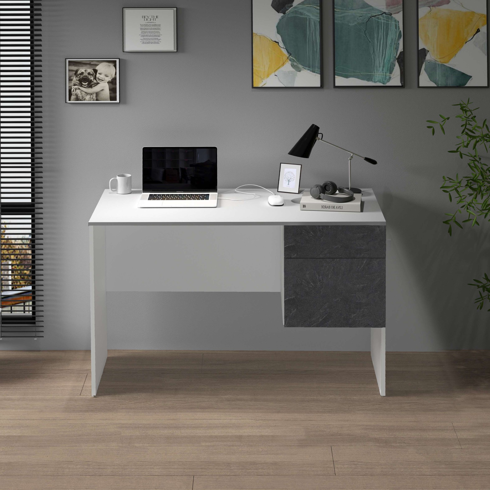 INOSIGN Schreibtisch »Coro, kleiner Computertisch, Bürotisch«, mit 1 Tür & 1 Schublade, Breite 110 cm, Made in Italy