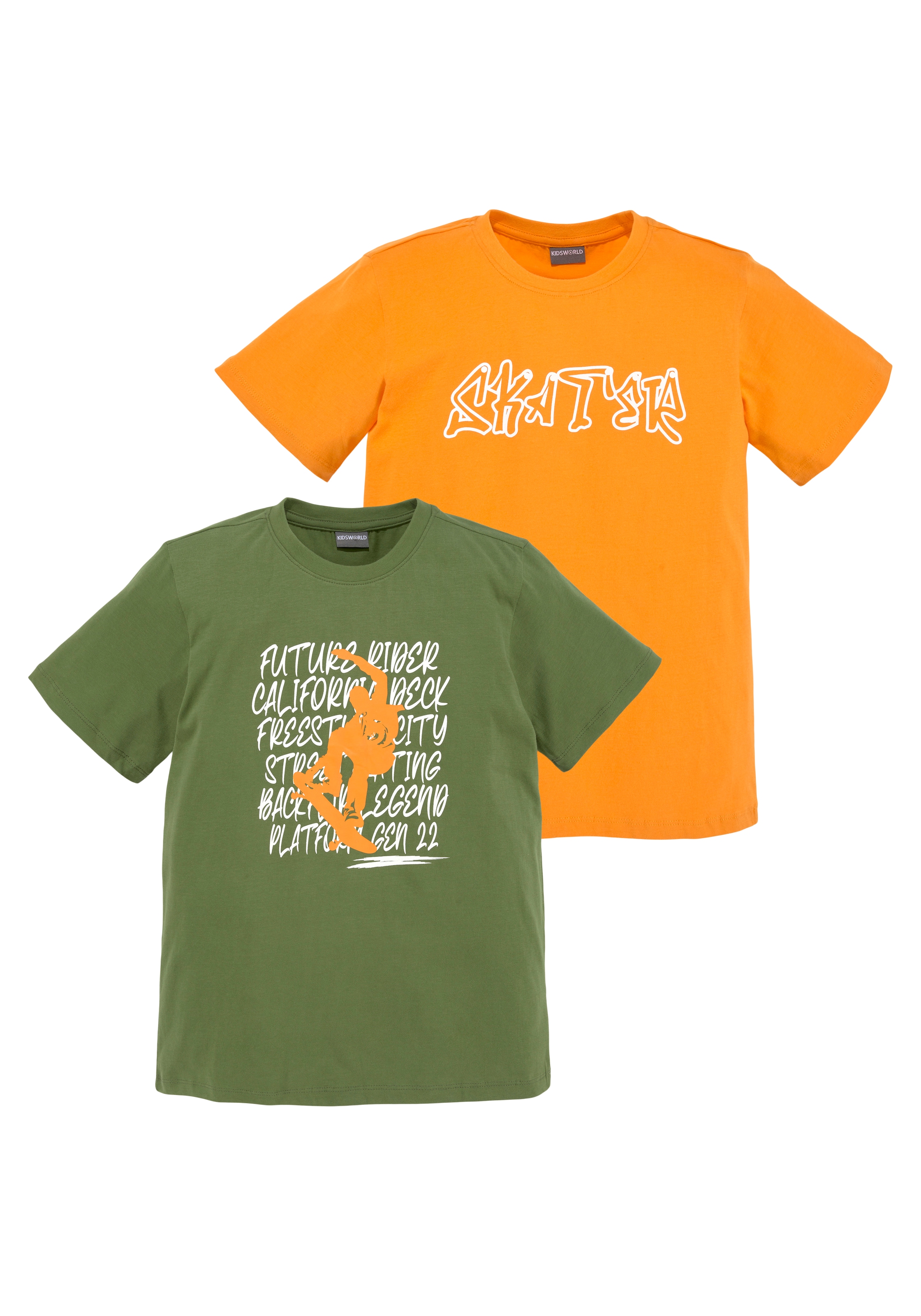 KIDSWORLD T-Shirt »SKATER«, 2 unterschiedlichen tlg.), Drucken (Packung, bei mit