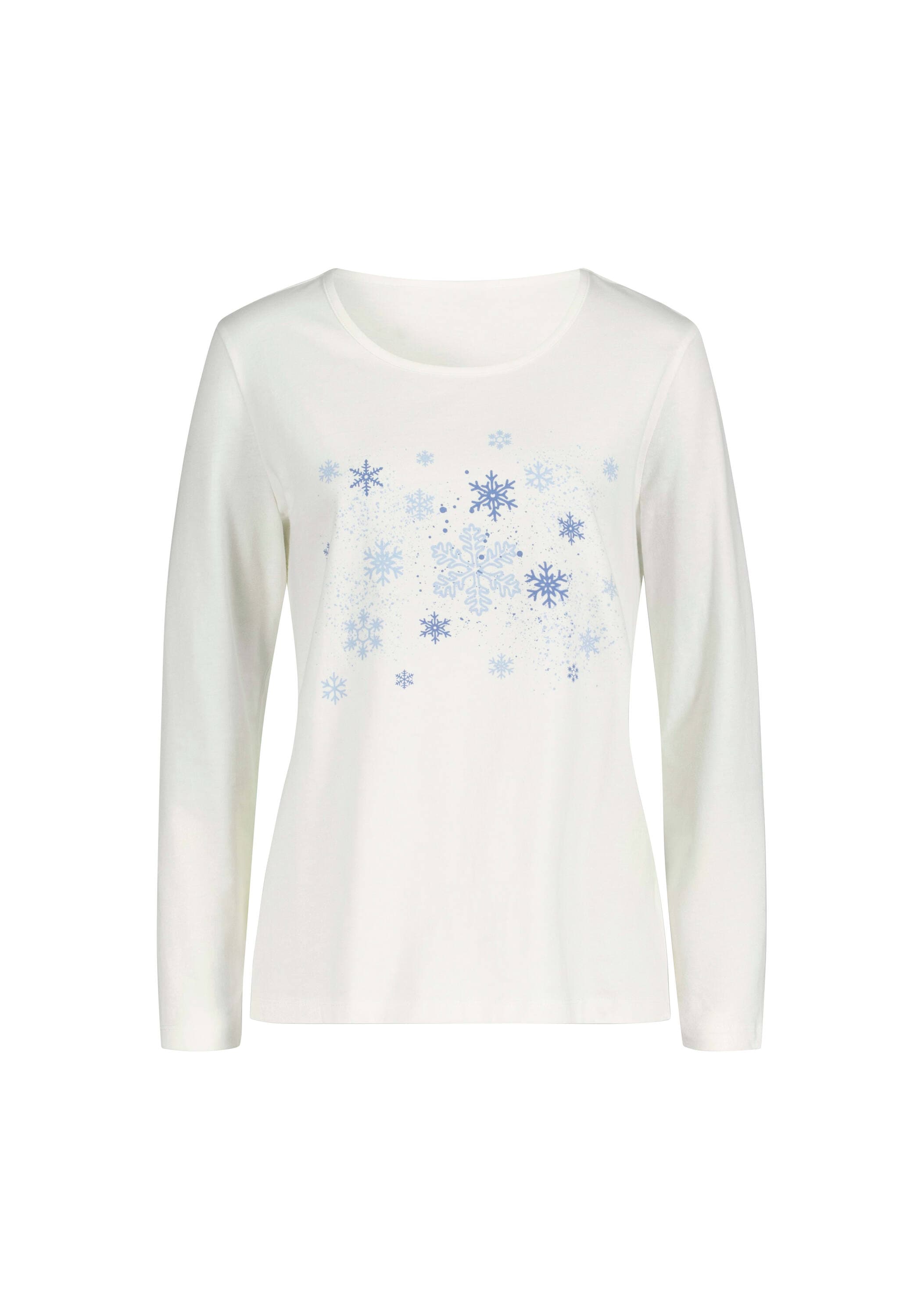 Sieh an! T-Shirt »Shirt Langarmshirt mit Schneeflocken-Druck«