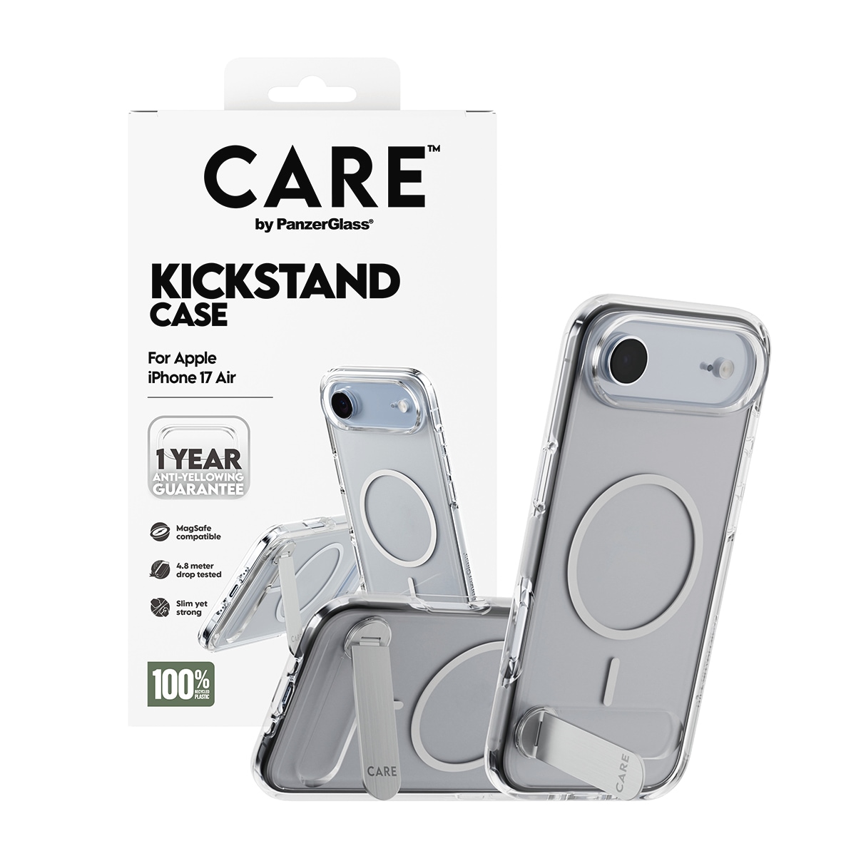 CARE by PanzerGlass Handyhülle »Kickstand Case für Apple iPhone Air« Apple iPhone Air Backcover, Schutzhülle, Handyschutzhülle, Case, Schutzcase, stoßfest