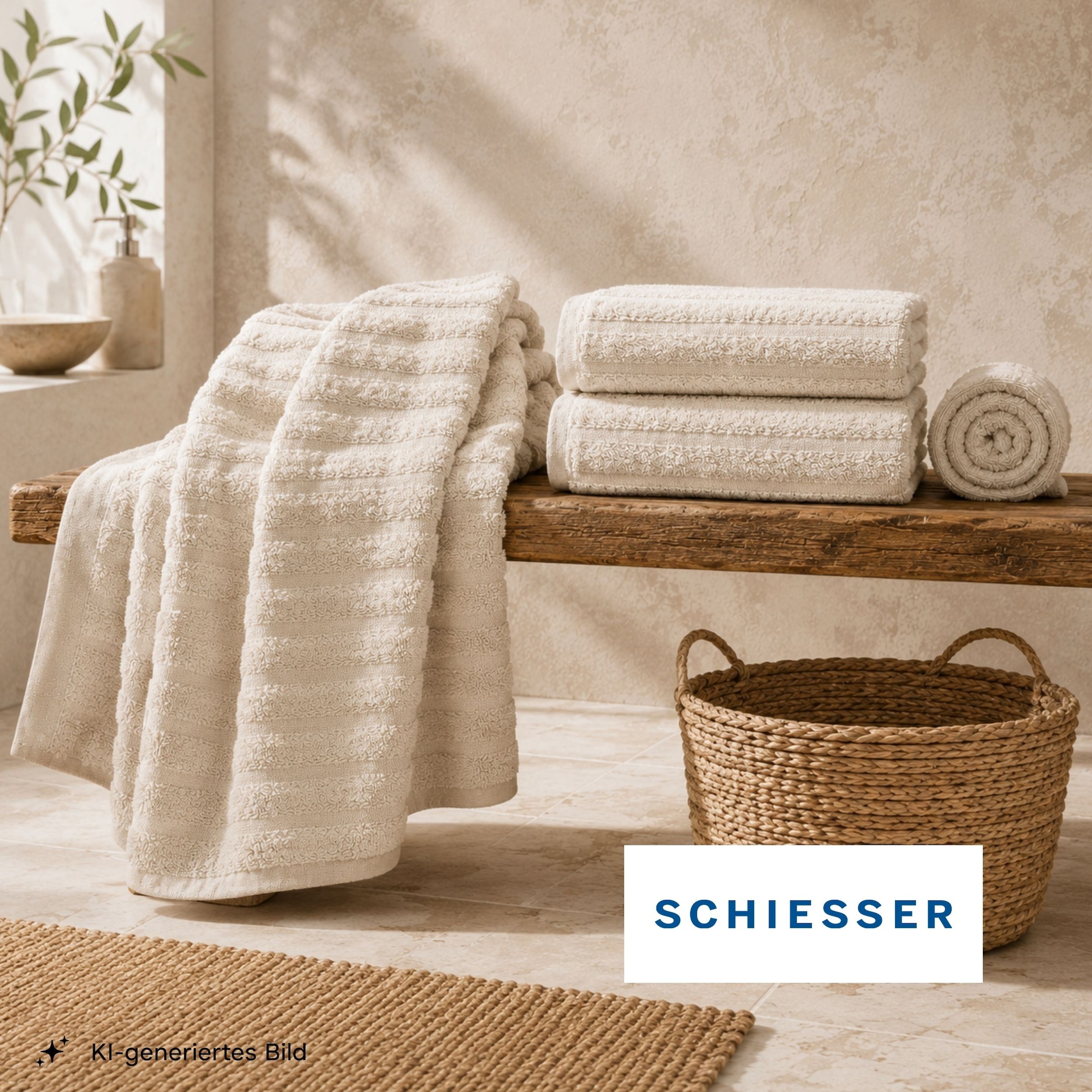 Schiesser Handtücher »Neapel aus 100% Baumwolle mit eleganter Hoch-Tief-Optik« OEKO-TEX® MADE IN GREEN
