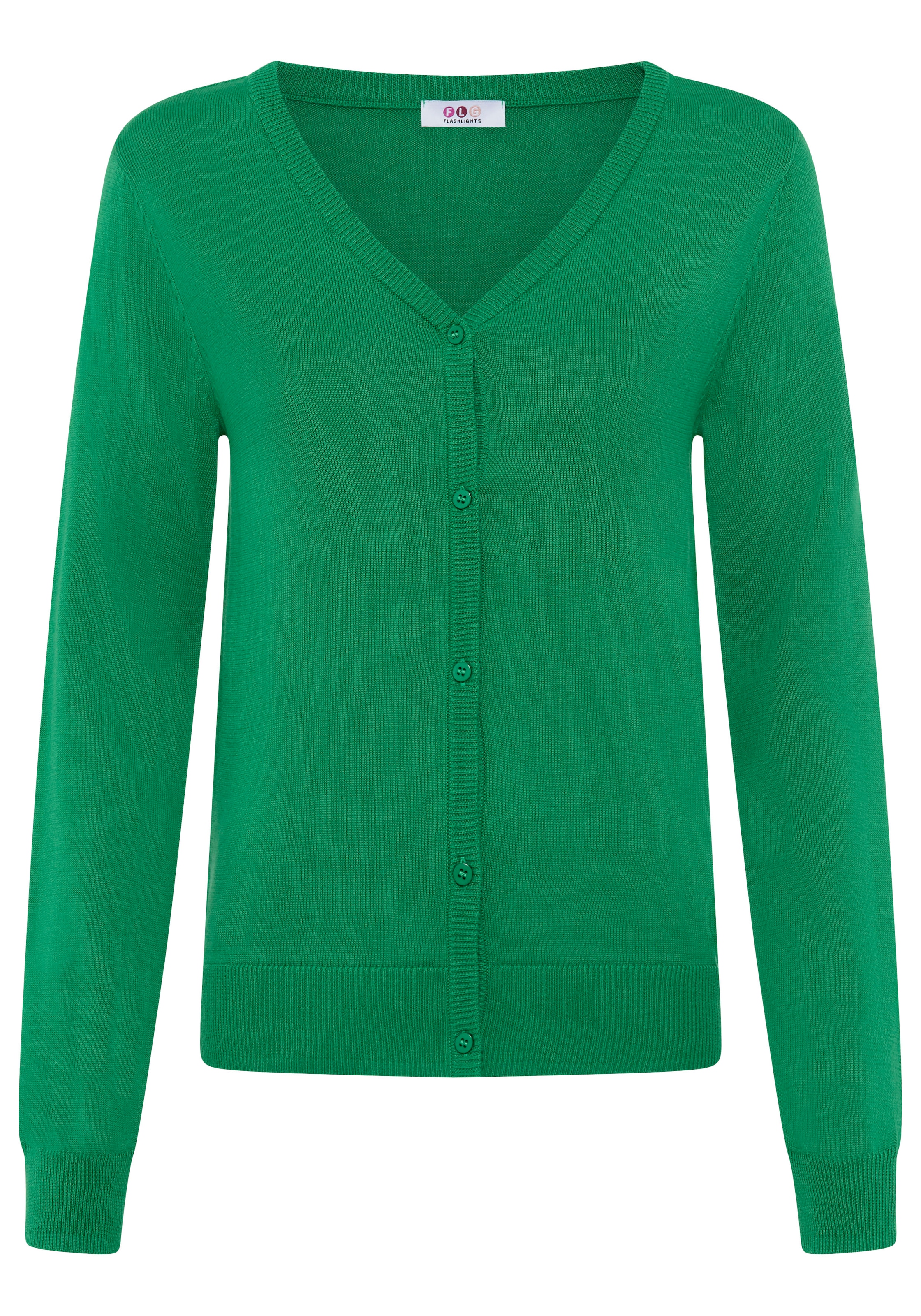 Flashlights Strickjacke mit V-Ausschnitt und Knopfleiste