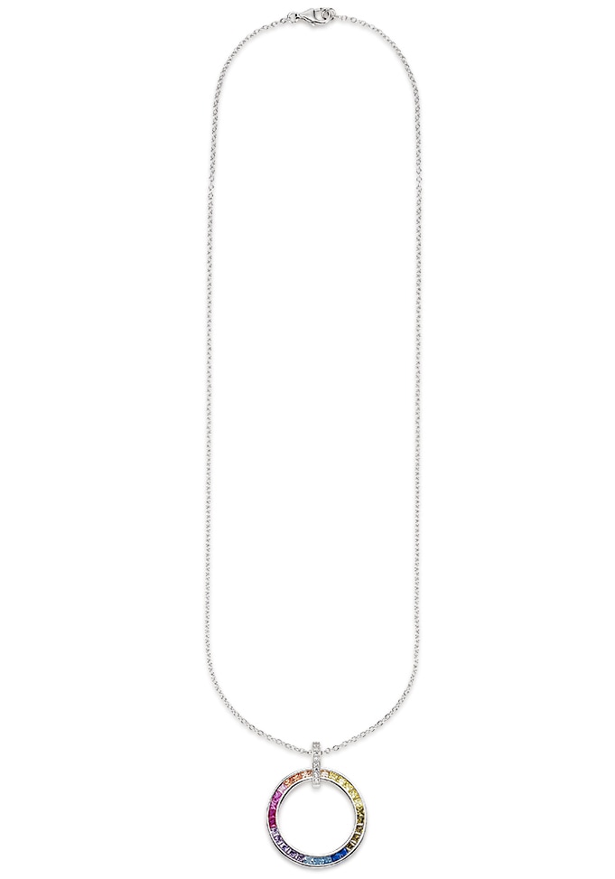 Bruno Banani Kette mit Anhänger »Schmuck Geschenk Silber 925 Halsschmuck Halskette Regenbogen« mit Zirkonia (synth.)