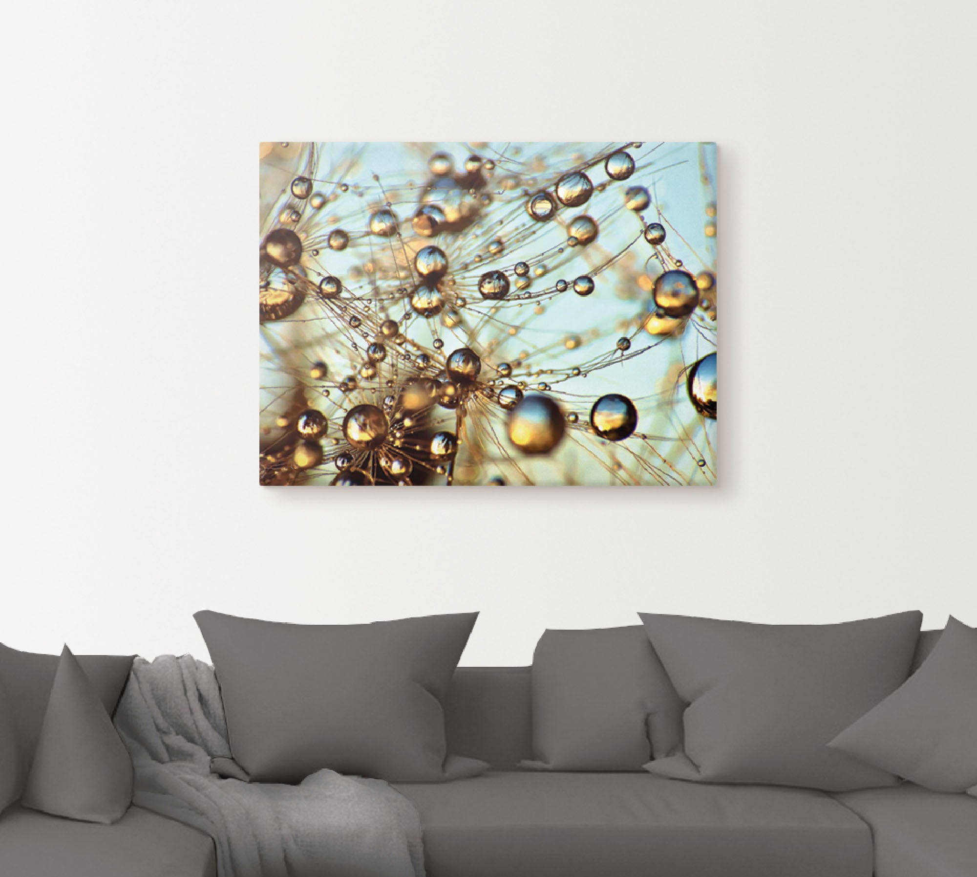 Artland Leinwandbild »Pusteblume tausend Tropfen« Blumen 1 Stk. tlg. auf Holzrahmen gespannt