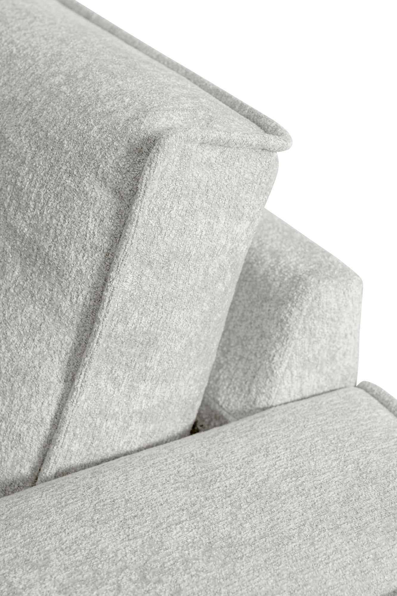 Places of Style Wohnlandschaft »XXL Sofa Oland, Struktur, Flachgewebe, Luxus-Microfaser, Boucle«, U-Form, 342 cm, Wellenunterfederung, Skandi-Design, Metallfüße
