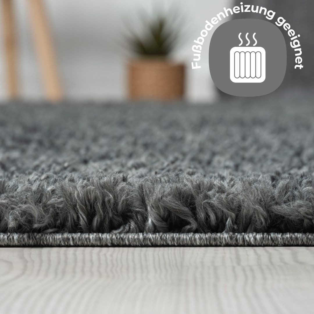 my home Hochflor-Teppich »Banji«, rechteckig, 37 mm Höhe, Uni Farben, weich und flauschig, auch als Läufer & in rund erhältlich