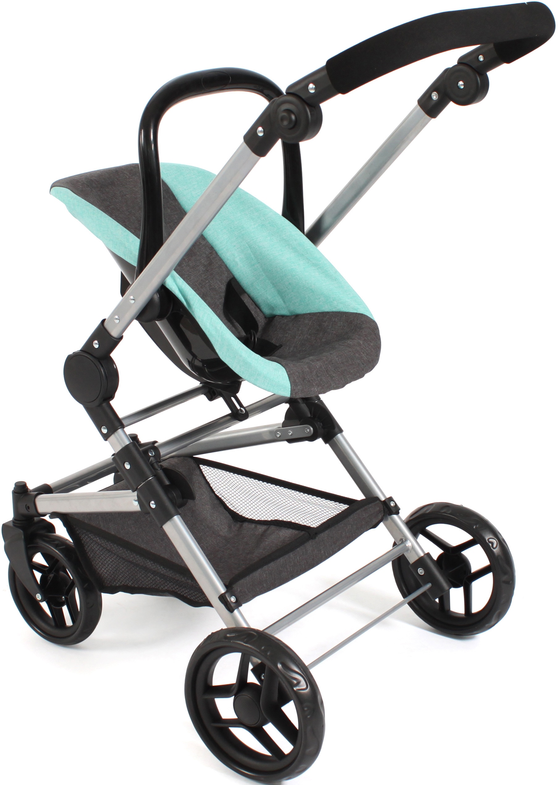 CHIC2000 Kombi-Puppenwagen »Fides 3in1, Melange Mint«, mit Babywanne, Sportsitz und Autositz