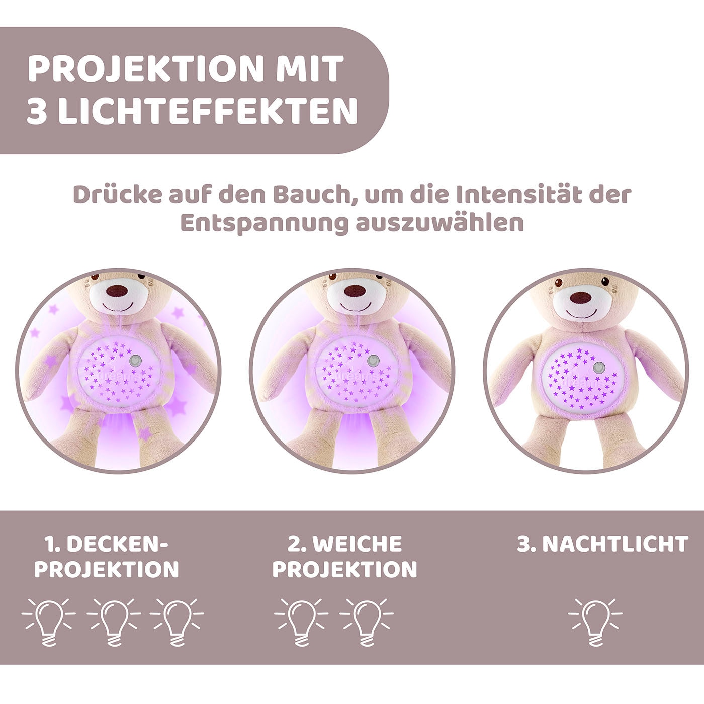 Chicco Kuscheltier »First Dreams Baby Bear, Beige«, mit Lichtprojektion und Soundfunktion