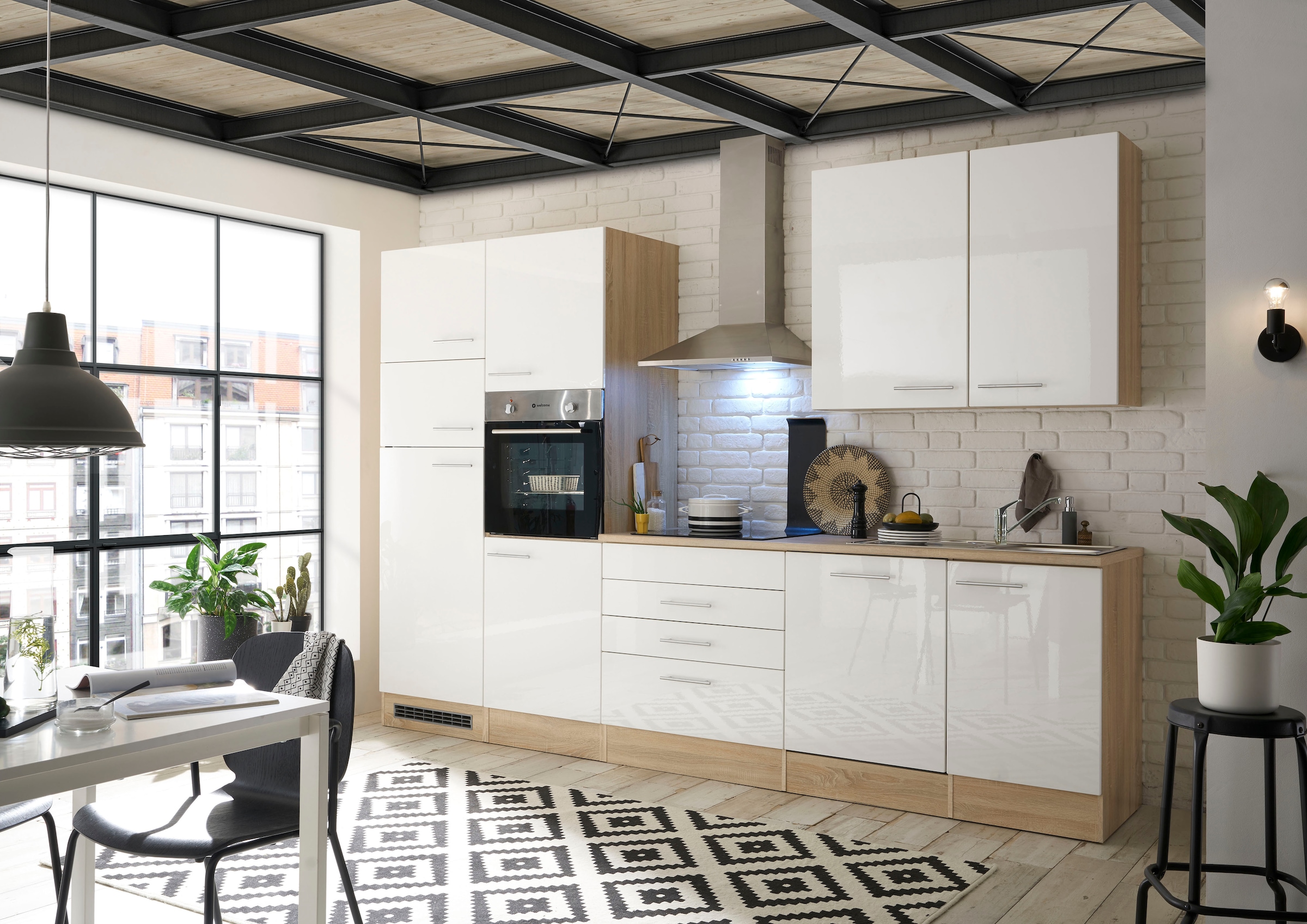 BASIC by Balculina Küche »Laurel«, Breite 310 cm, mit E-Geräten