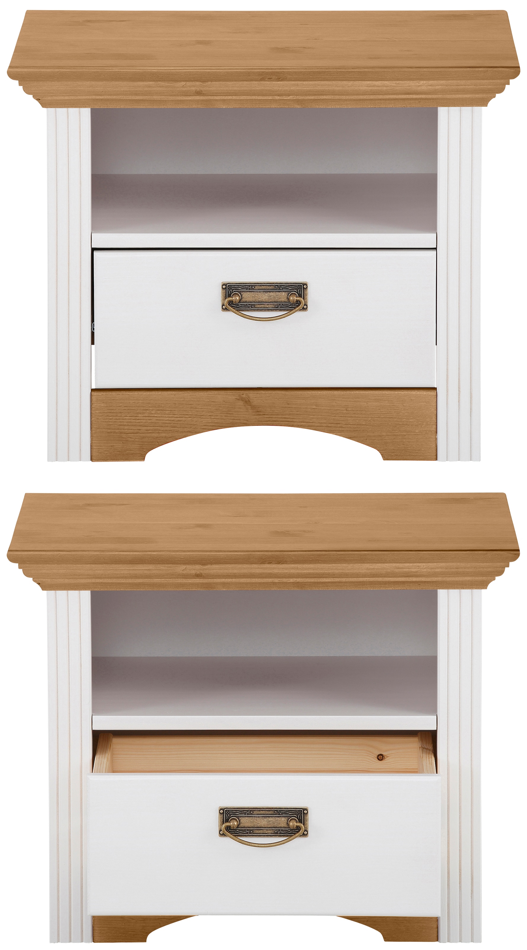 Home affaire Schlafzimmer-Set »"Konrad", komplettes Schlafzimmer mit großem Schrank«, (Set, 4 tlg., Kleiderschrank 5 türig mit Schubladen, 2 Nachttische, Bett 180x200cm), mit 5-trg. Kleiderschrank, Bett 180/200 cm und 2 Nachttischen
