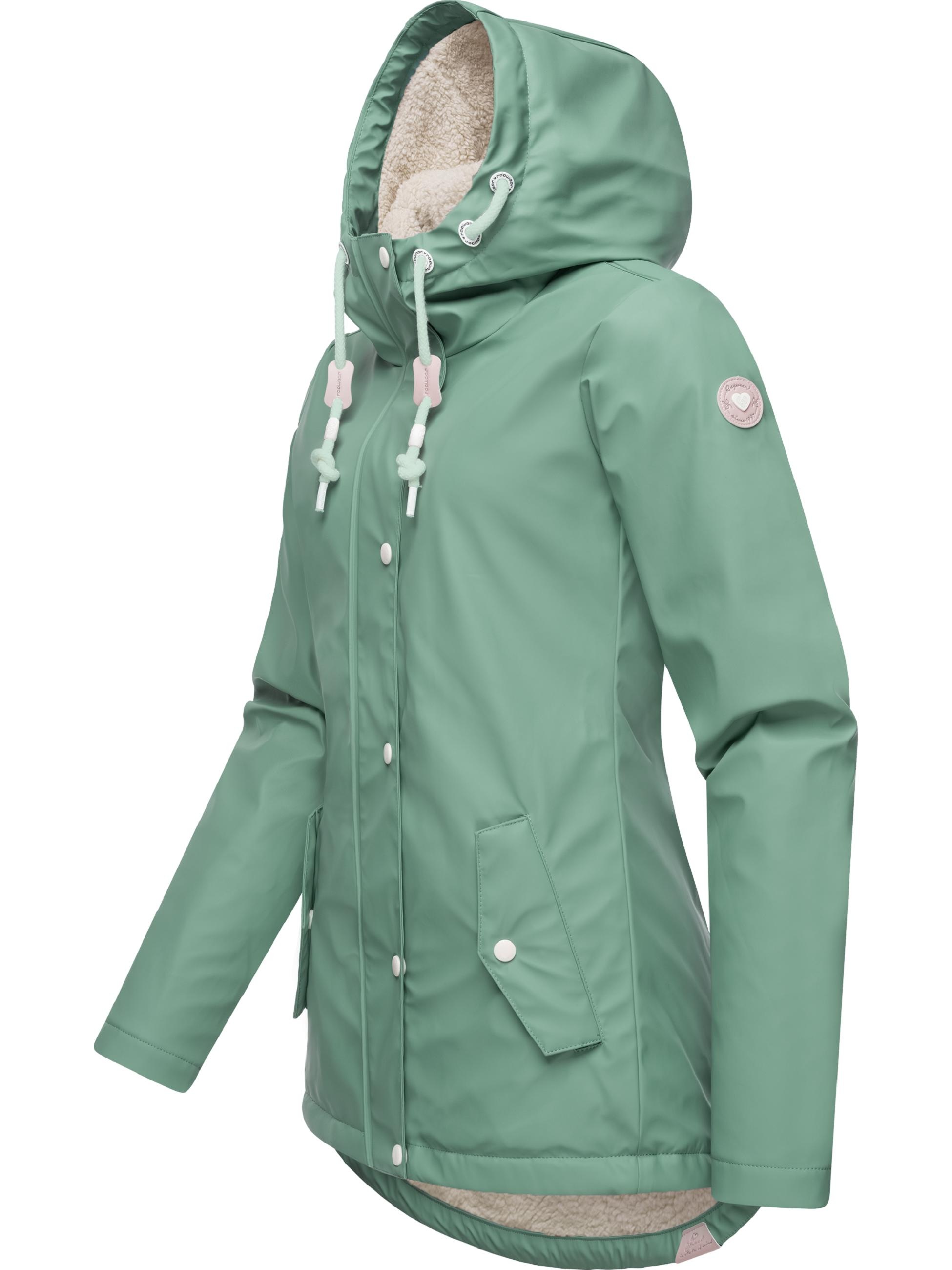 Ragwear Regenjacke »Regenjacke Marge«, mit Kapuze, warm gefütterter Damen Winter Regenmantel