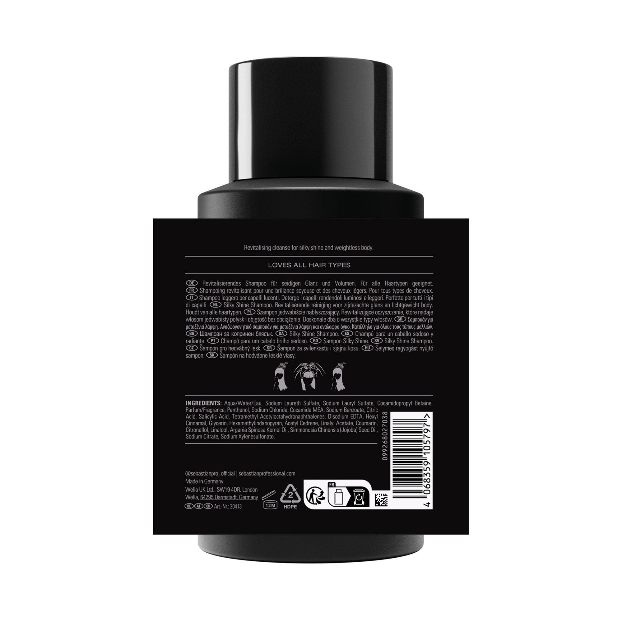 Sebastian Professional Haarshampoo »Dark Oil Shampoo« mit entwirrender Wirkung, feuchtigkeitsspendend, 280 ml