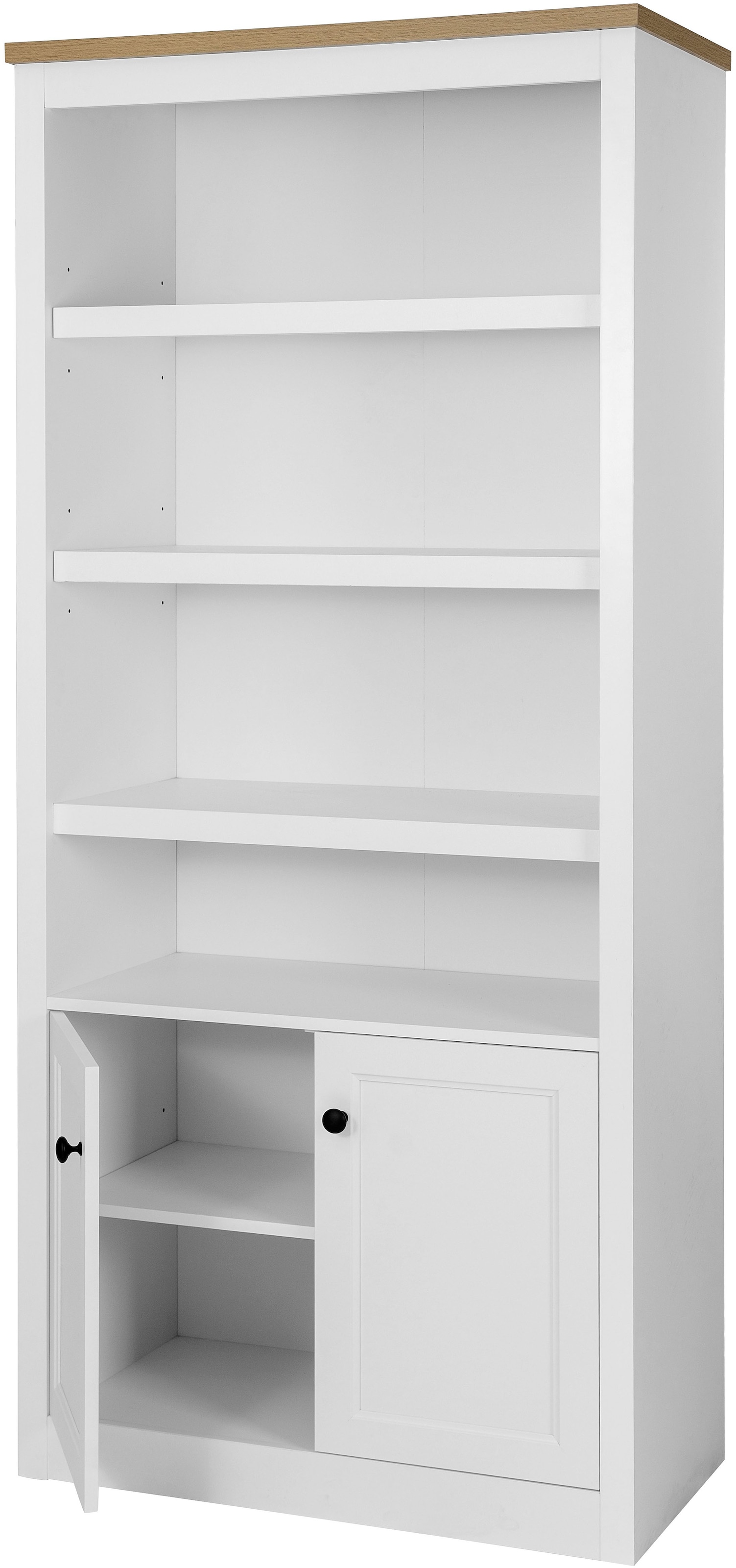 OTTO home Standregal »Rigny« aus MDF, mit Holz-Zierleiste, schwarzem Metallgriff, Höhe 180,5 cm