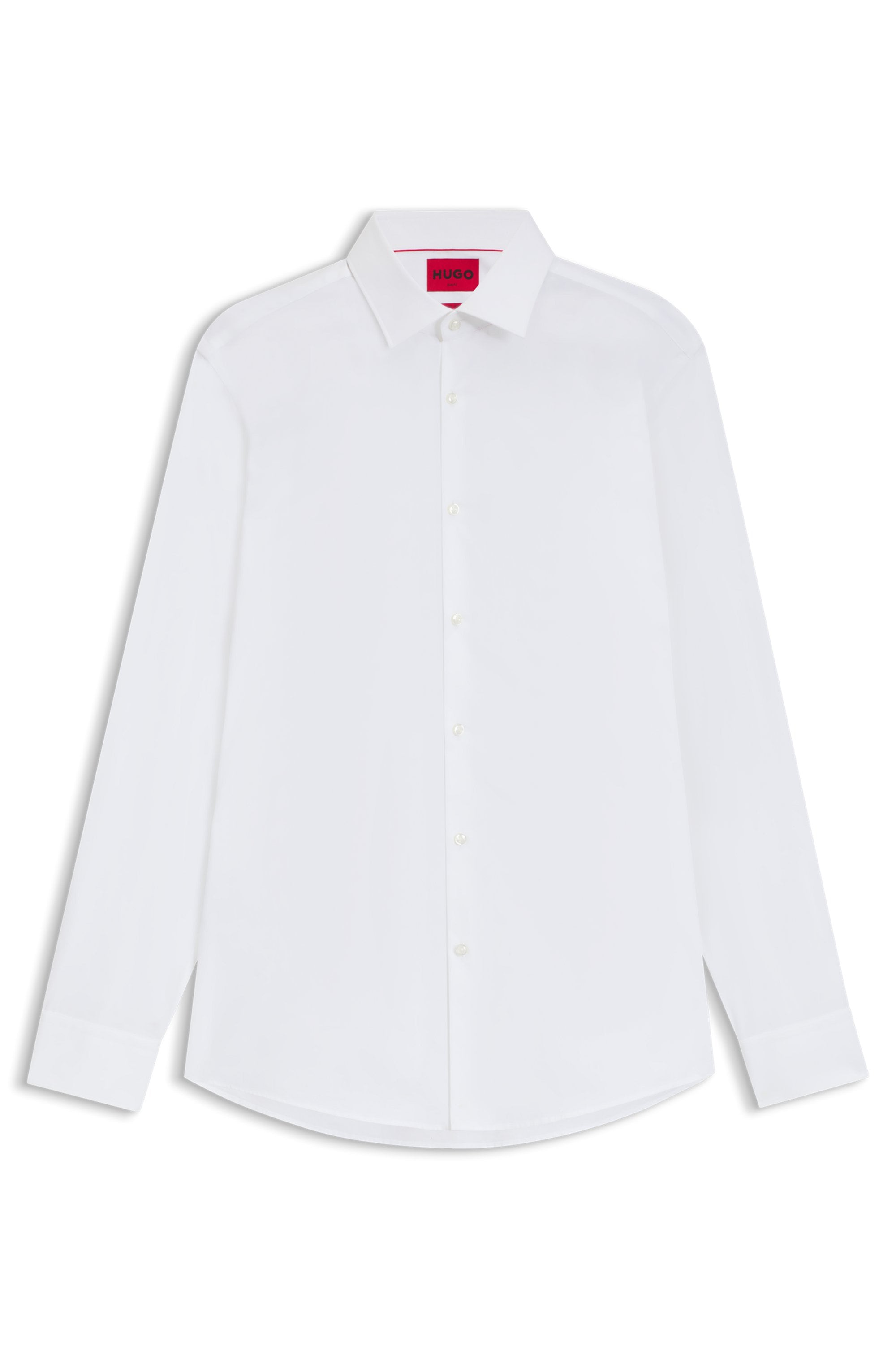 HUGO Langarmhemd »Kenno« Slim-Fit Hemd aus bügelleichter Baumwoll-Popeline