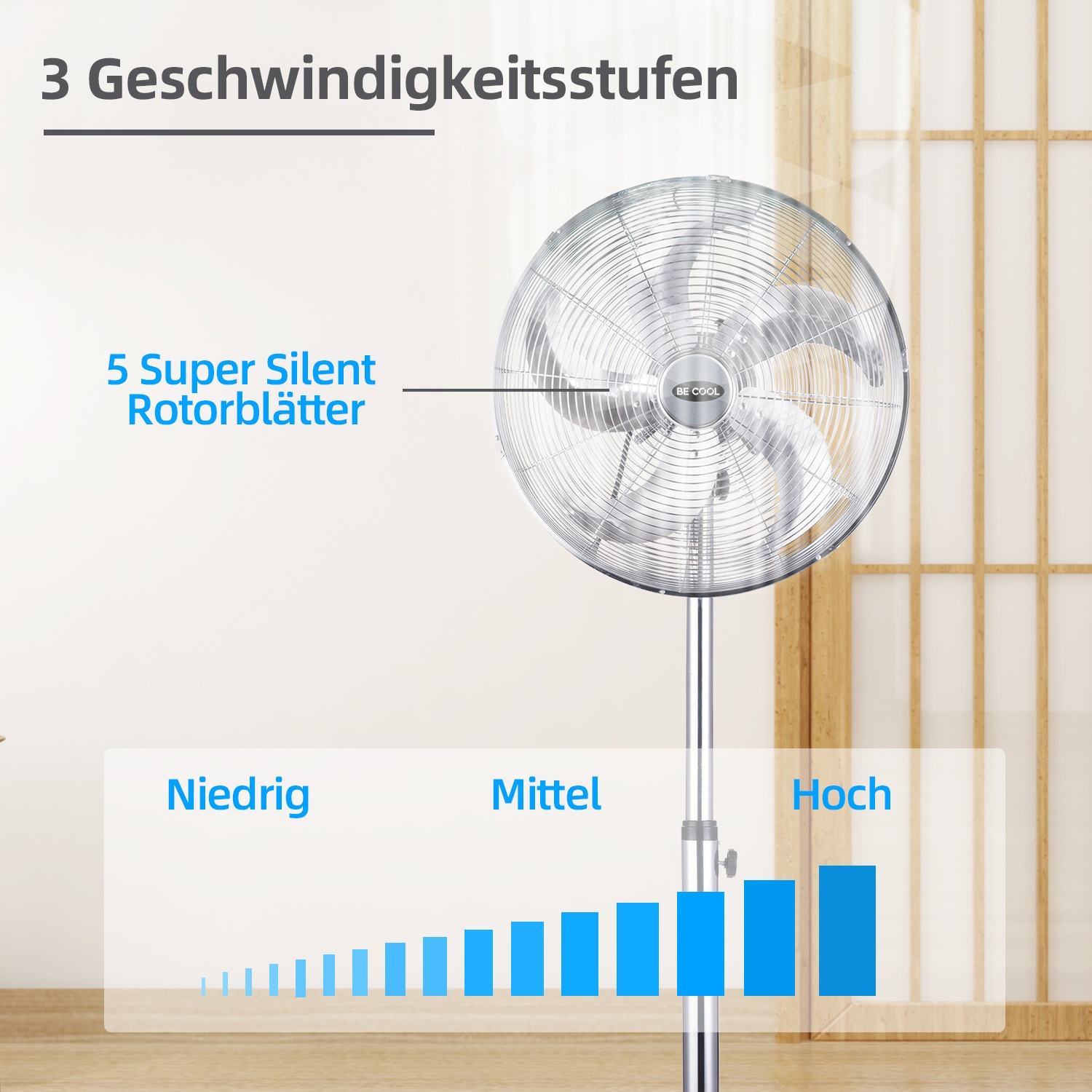 be cool Standventilator »BC40MSTF2205SS« 40 cm Durchmesser