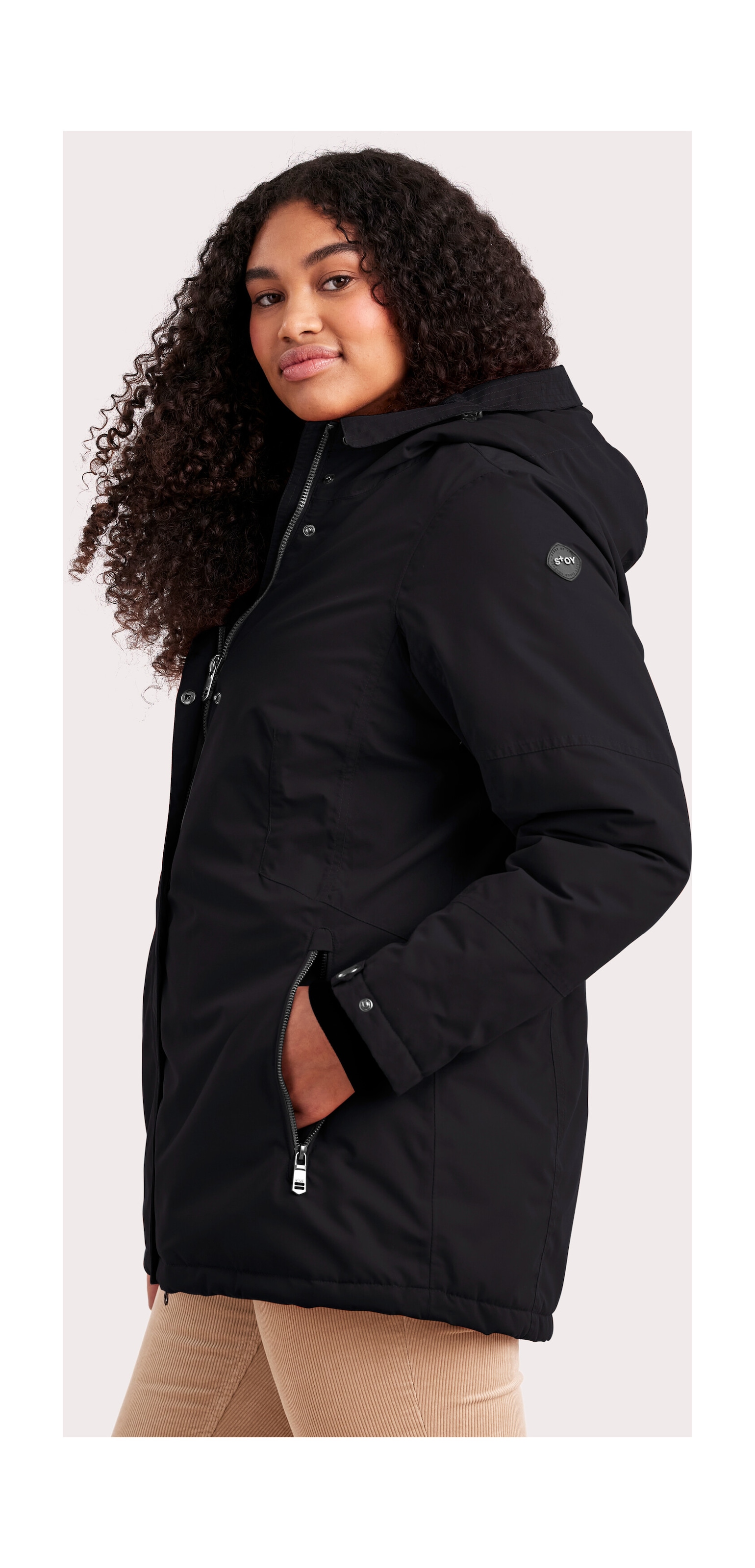 STOY Funktionsjacke »STW 4 WMN JCKT« Wasserdicht, atmungsaktiv, mit Teddy Fleece, abnehmb. Kapuze