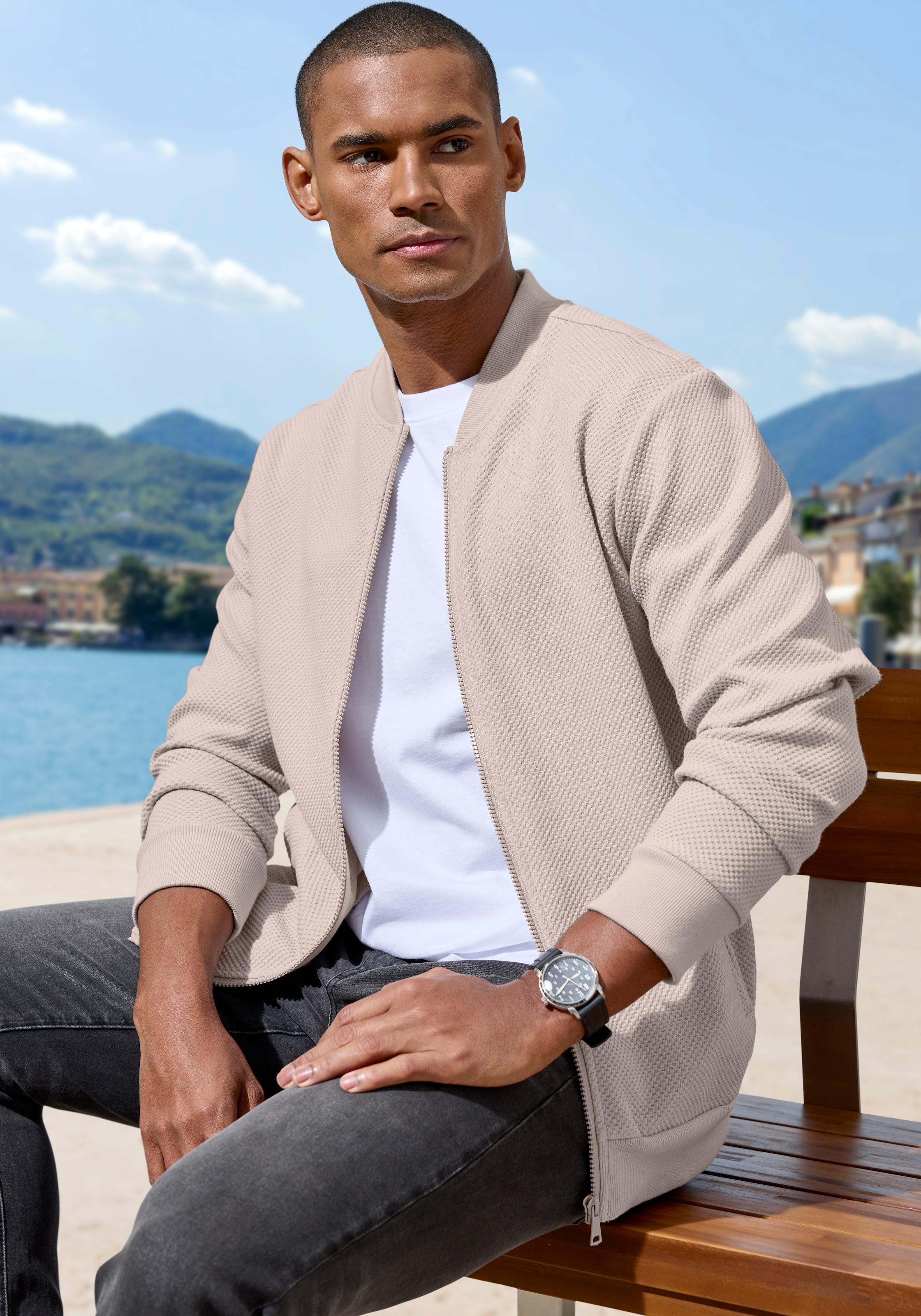 John Devin Sweatjacke »aus Struktur-Qualität«