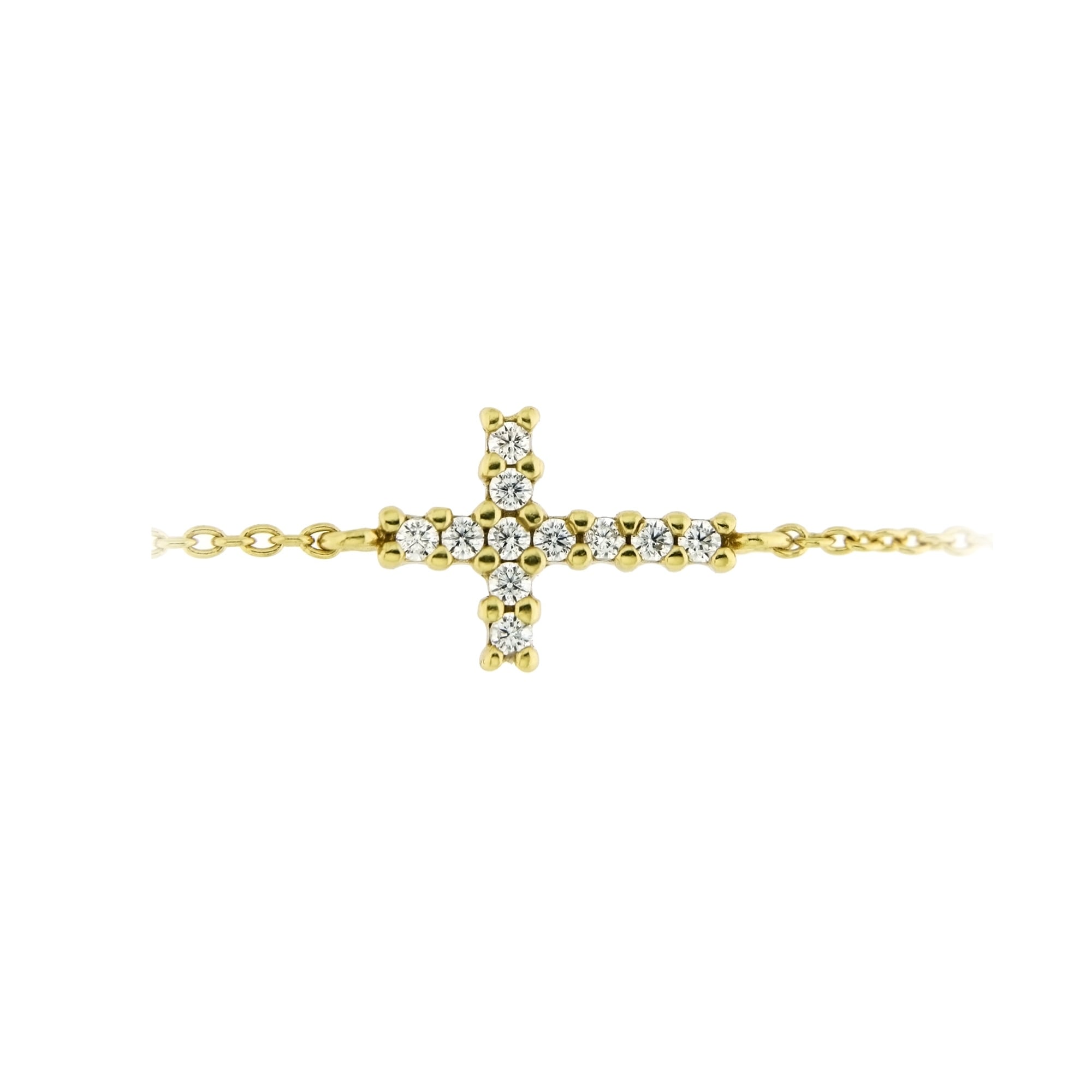 Smart Jewel Armband Silber Kreuz, »Armband ♕ Steine, bei Mittelteil 925« Zirkonia