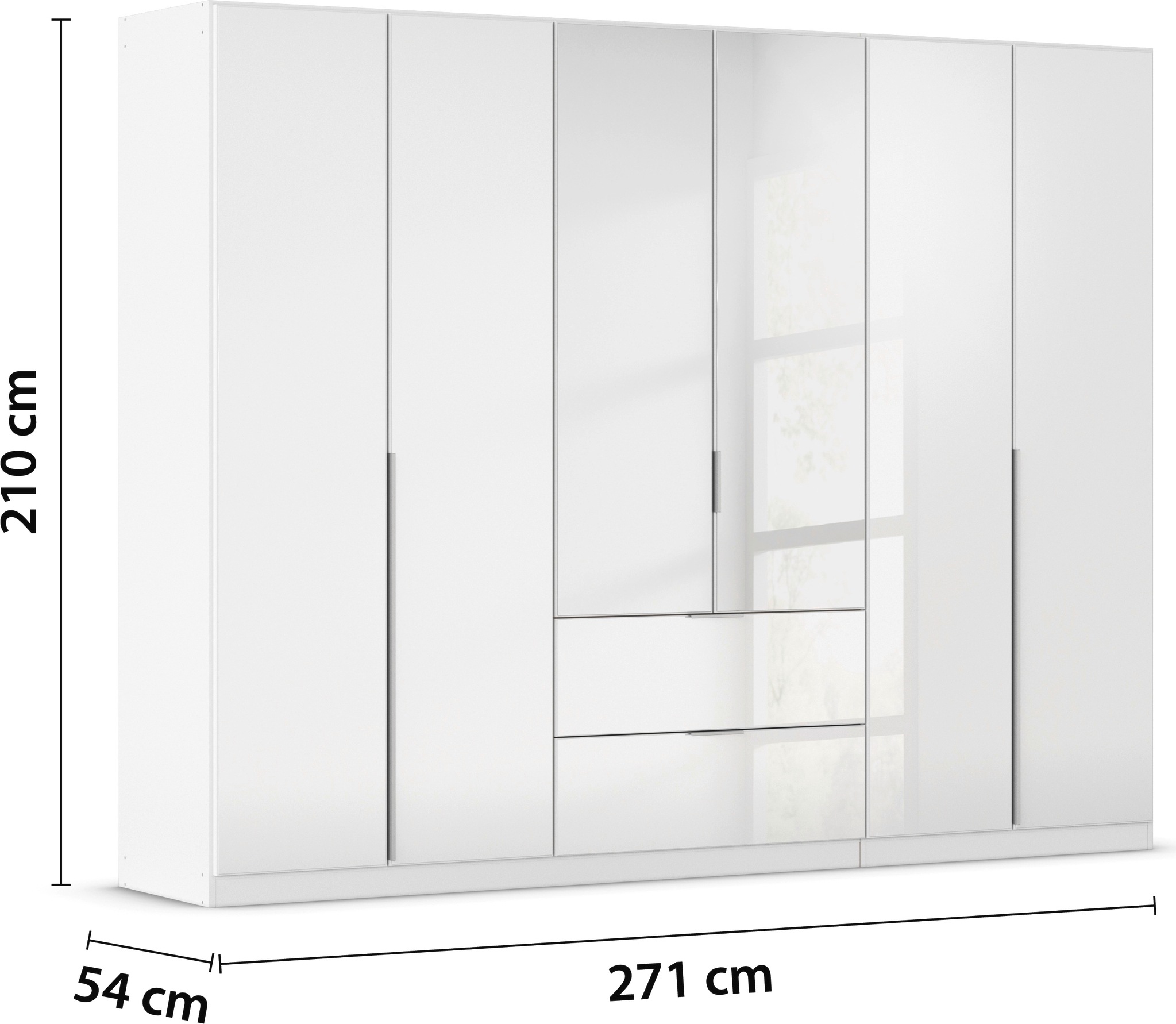 rauch Drehtürenschrank »Kleiderschrank Kleiderschränke Schrank Garderobe AGORDO mit Glasfront«, mit Außenschubkästen, in 6 Breiten und 2 Höhen MADE IN GERMANY