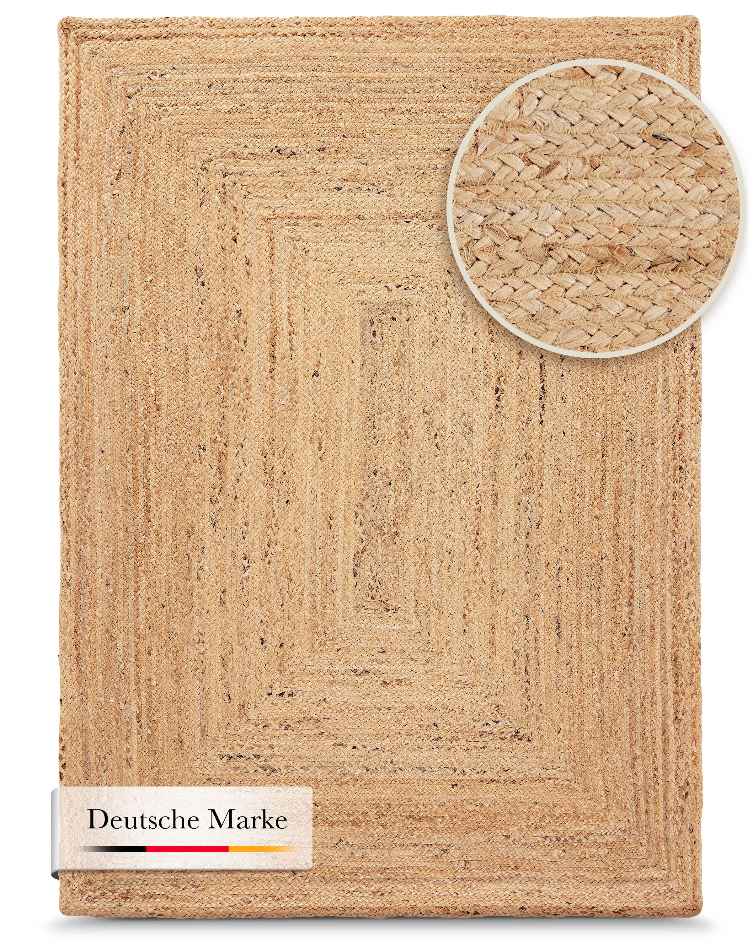 carpetfine Teppich »Nele Juteteppich Naturfaser«, rechteckig, 6 mm Höhe, geflochtener Wendeteppich aus 100% Jute, quadratisch und als Läufer