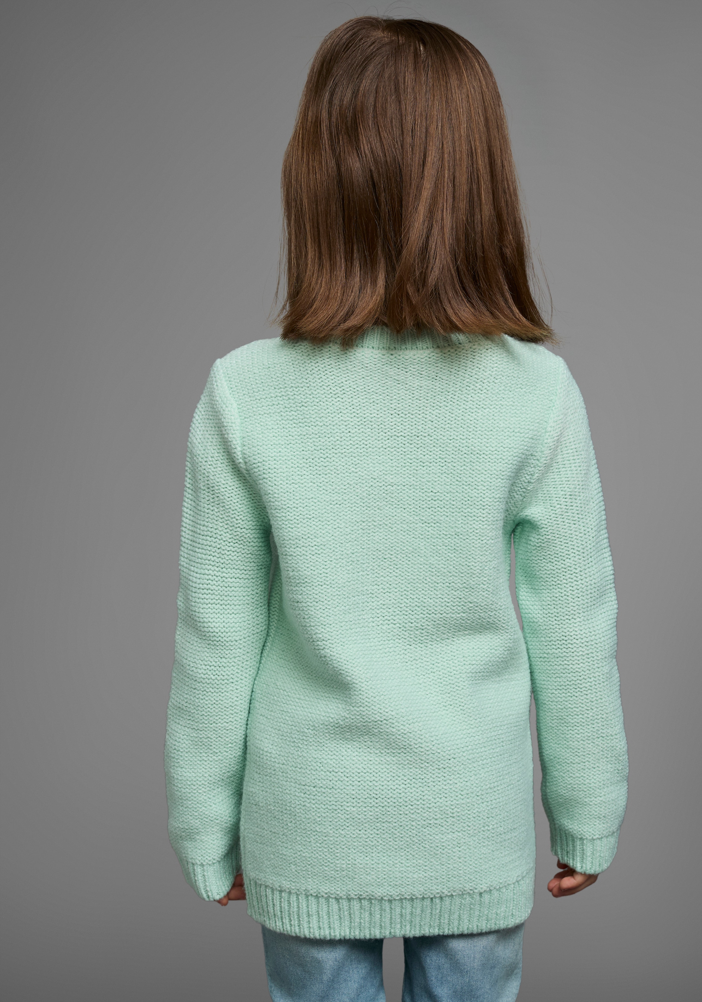 KIDSWORLD Strickpullover »für kleine Mädchen«, gestricktem Herzchenmuster