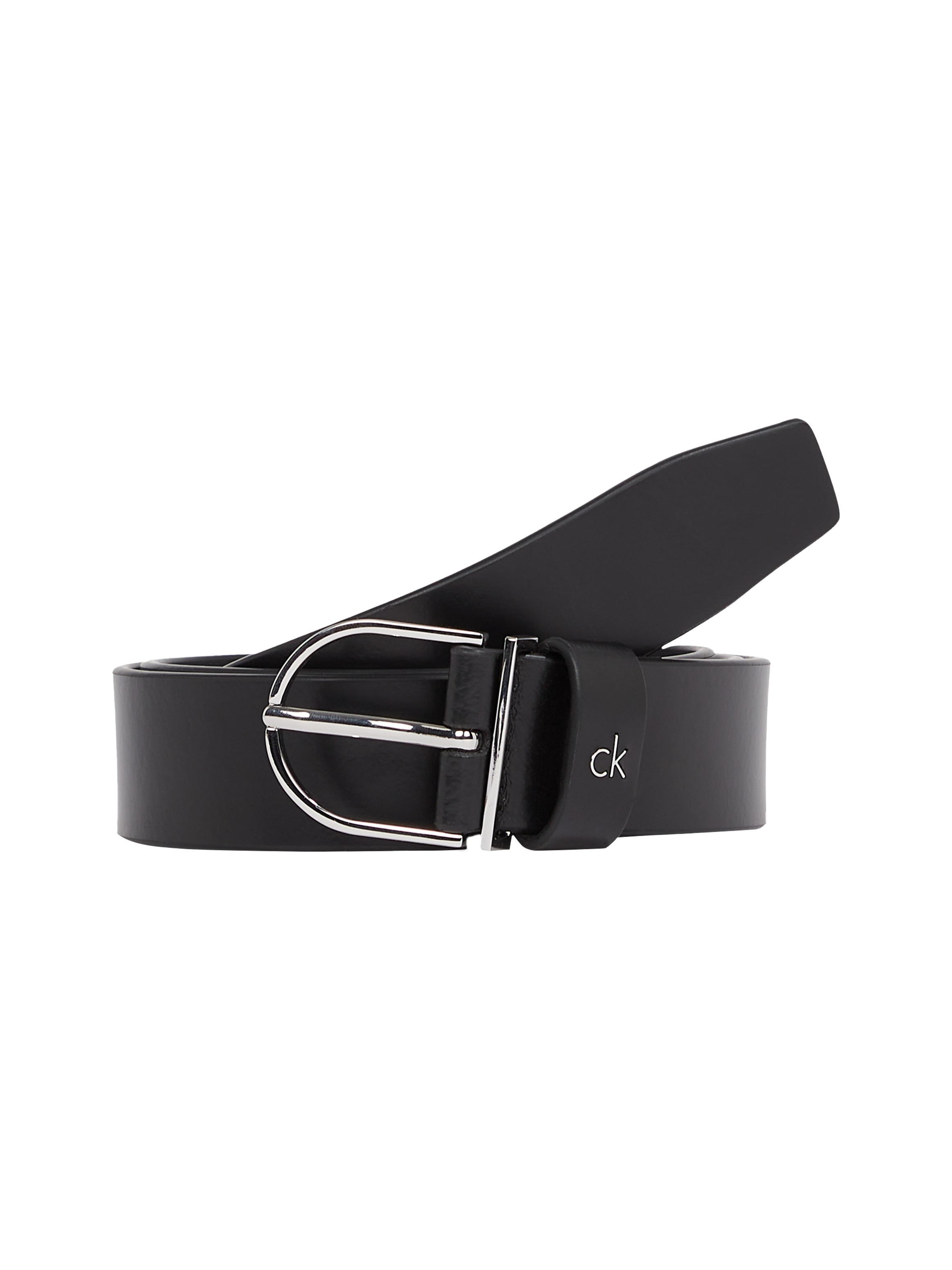 Calvin Klein Ledergürtel »CK METAL LOOP RND BUCKLE 3.0«, Logoschriftzug, Einfachdornschließe