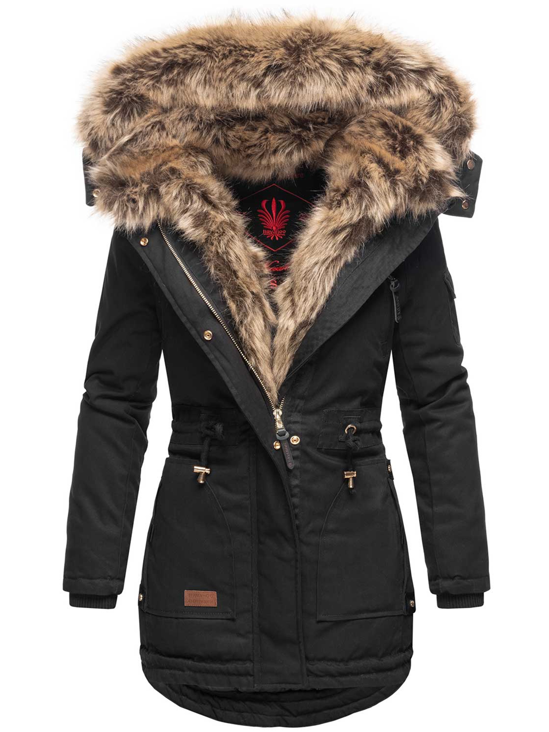 Damen Jacke Parka Mit Fell GrÃ¼n Navahoo Winterjacke »Navahoo