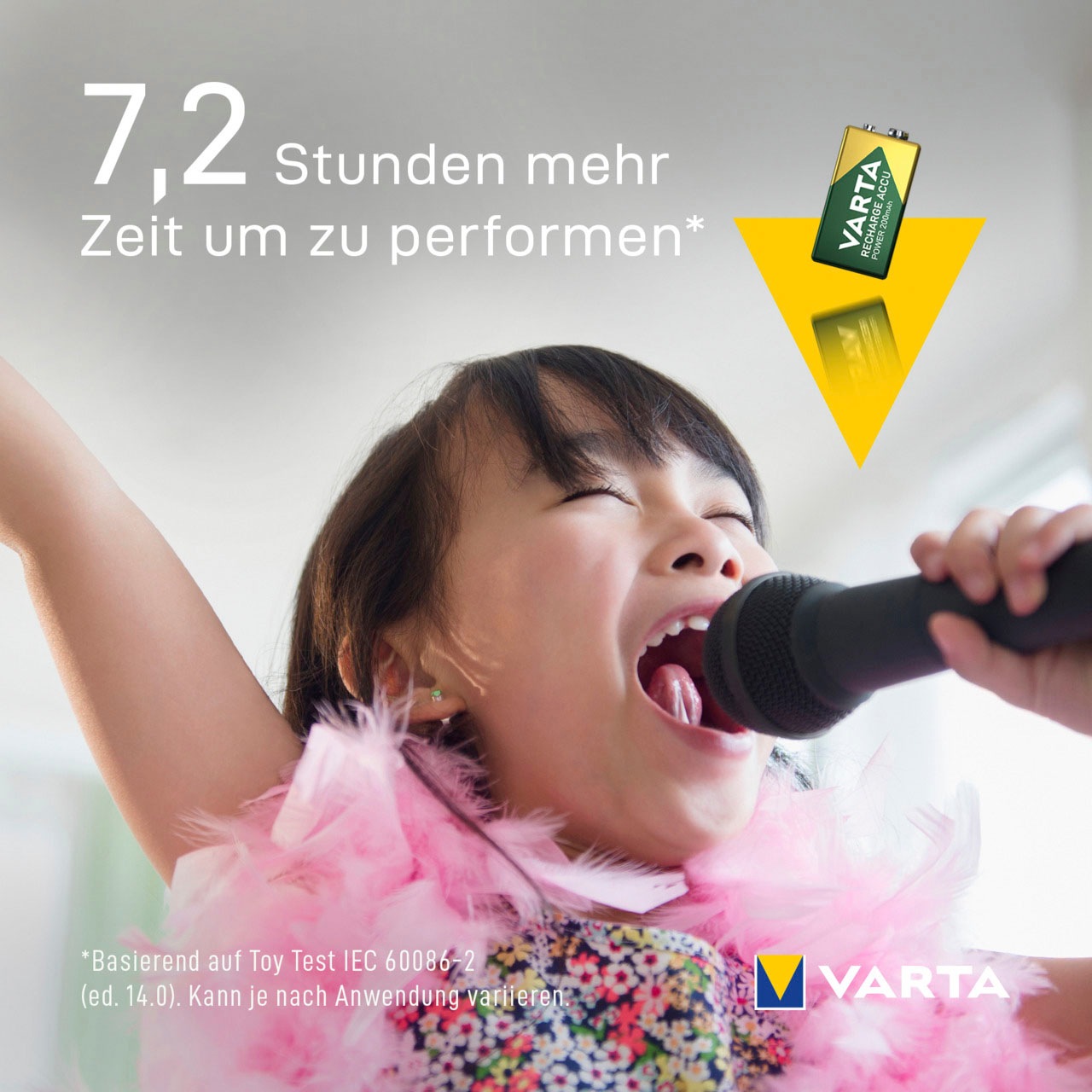 VARTA Batterie »RECHARGE ACCU Power vorgeladener 9V NiMH Akku (200mAh)«, 9 V, (1 St.)