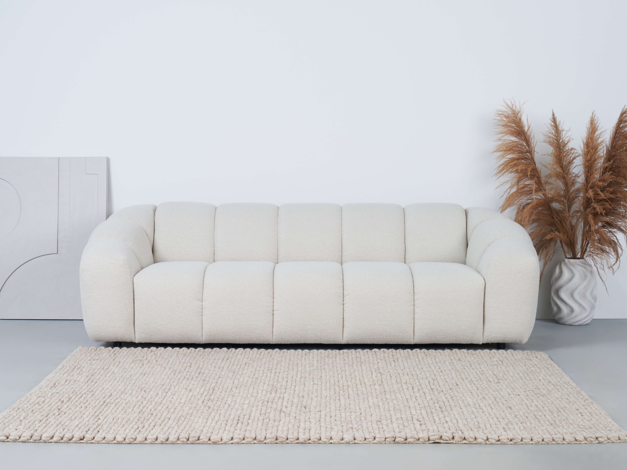andas 3-Sitzer »Maribik«, Big-Sofa, recycelter Boucle-Stoff, plüschig, Breite 247 cm