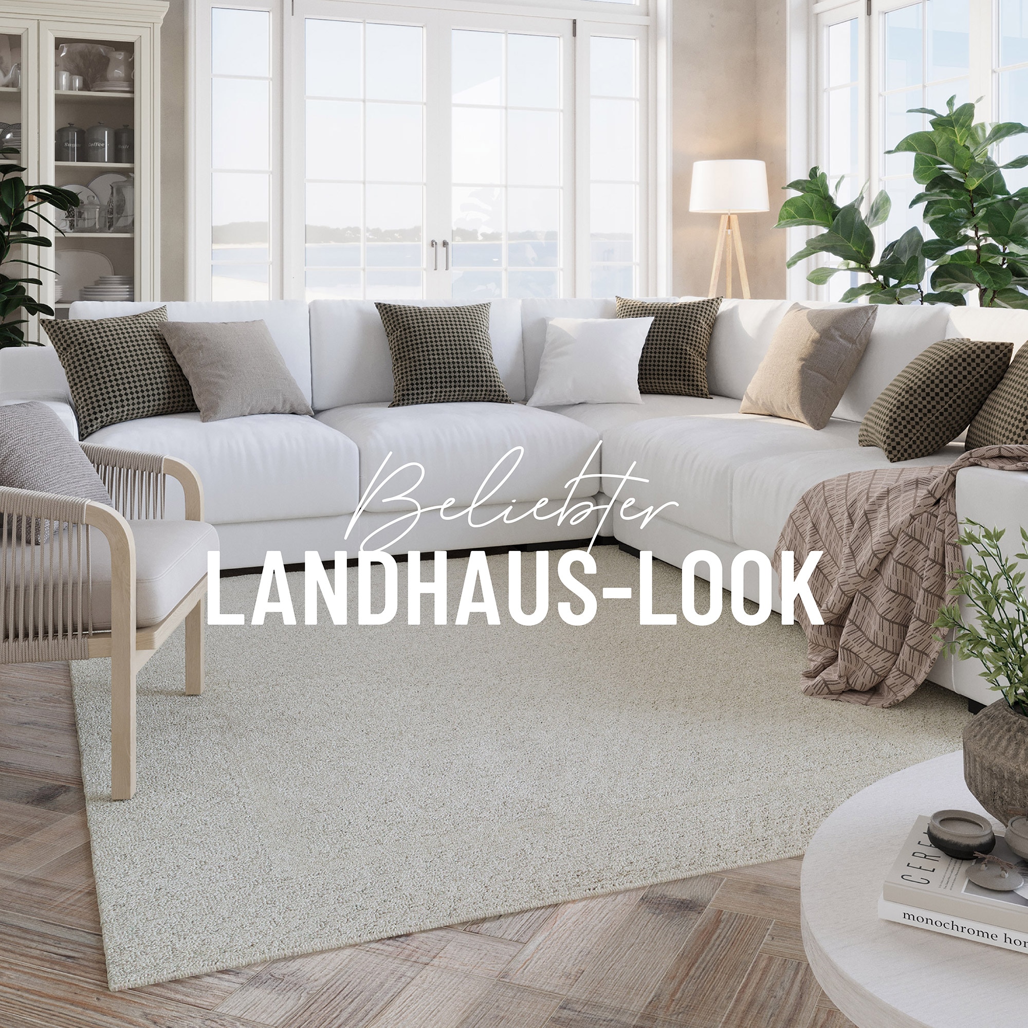 Wecon home Wollteppich »Hamptons THIRTYFIVE«, rechteckig, 15 mm Höhe, Läufer, Schurwolle, Kurzflor, Wohn- & Schlafzimmer, strukturiert