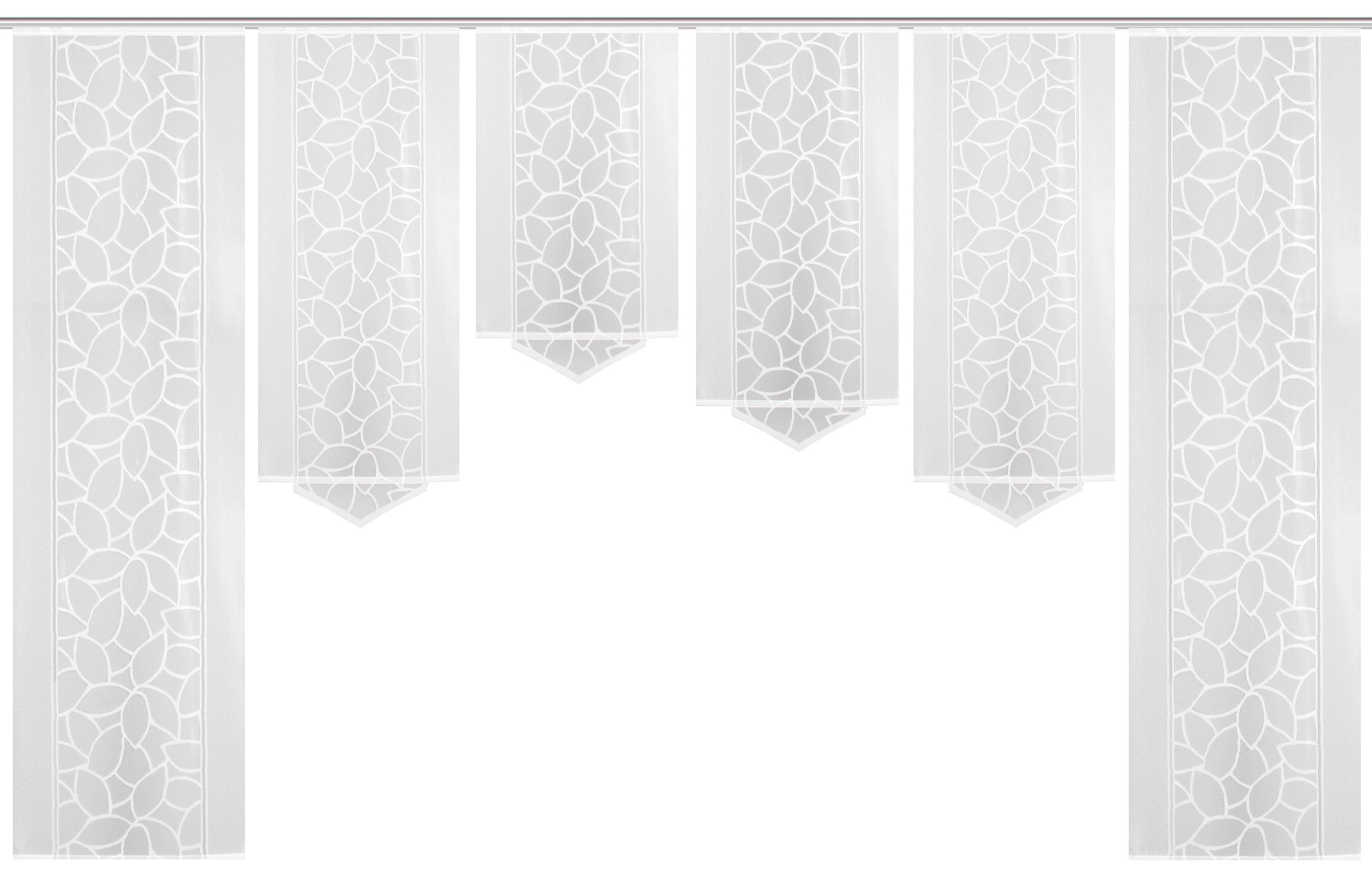 HOME WOHNIDEEN Schiebegardine »JENNA« Klettband 6 Stk. tlg. Schiebevorhang Jacquard Set