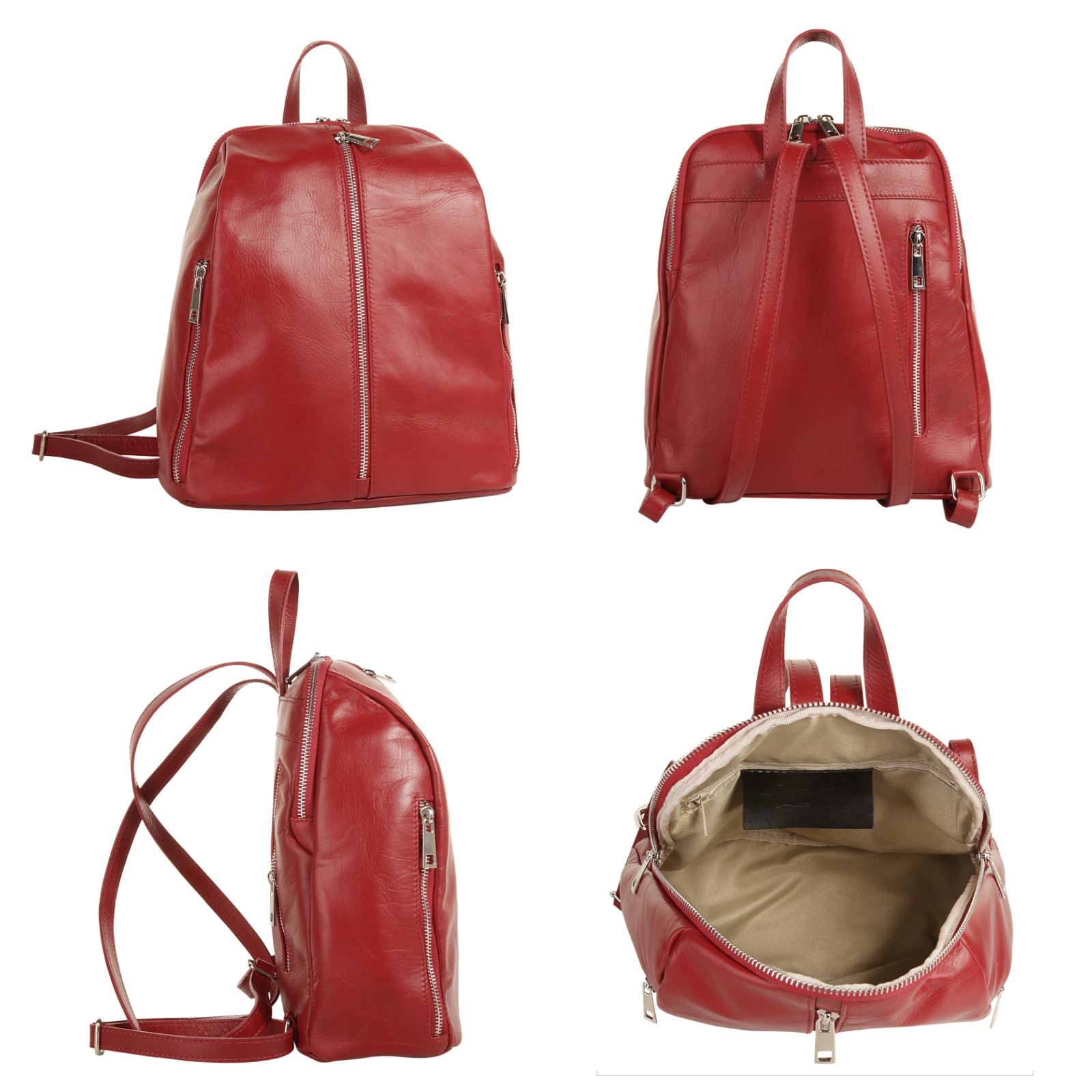 Samantha Look Cityrucksack echt Leder, Made in Italy