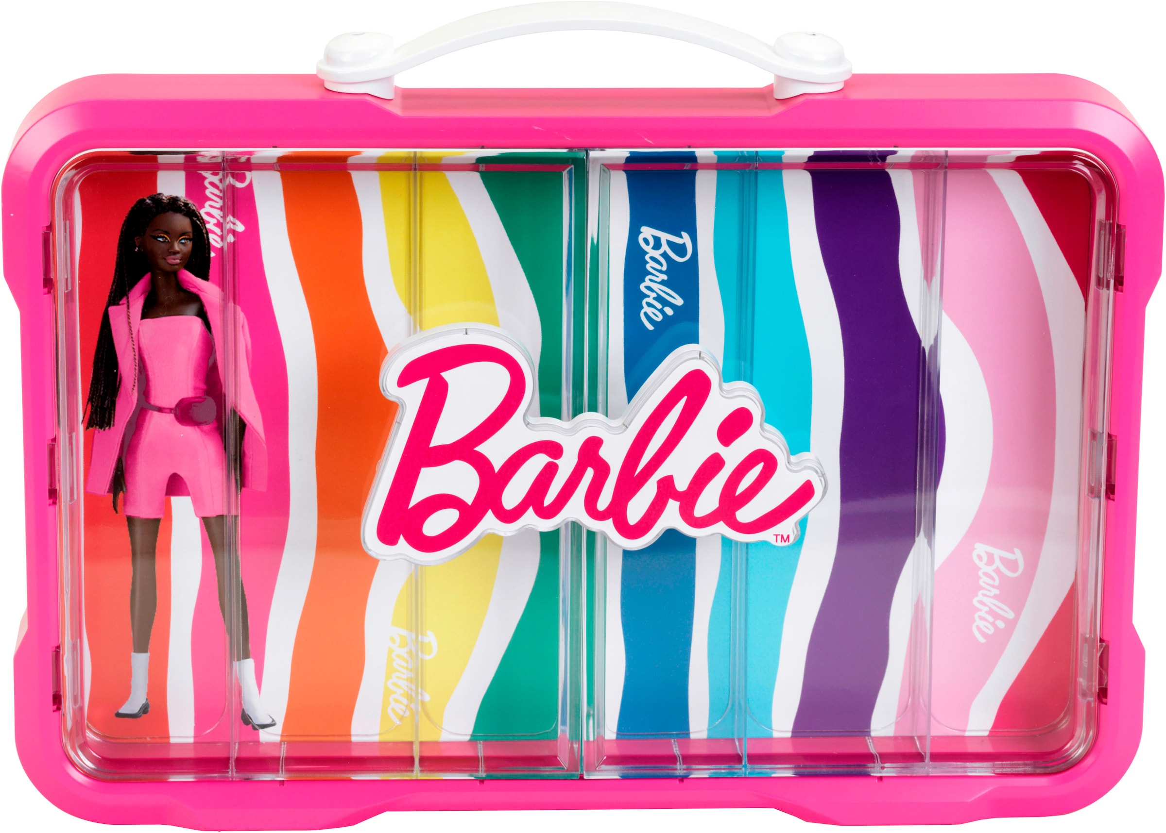 Sammelkoffer »Barbie - Sammelvitrine für 6 Barbies«, mit leuchtendem Barbie Logo