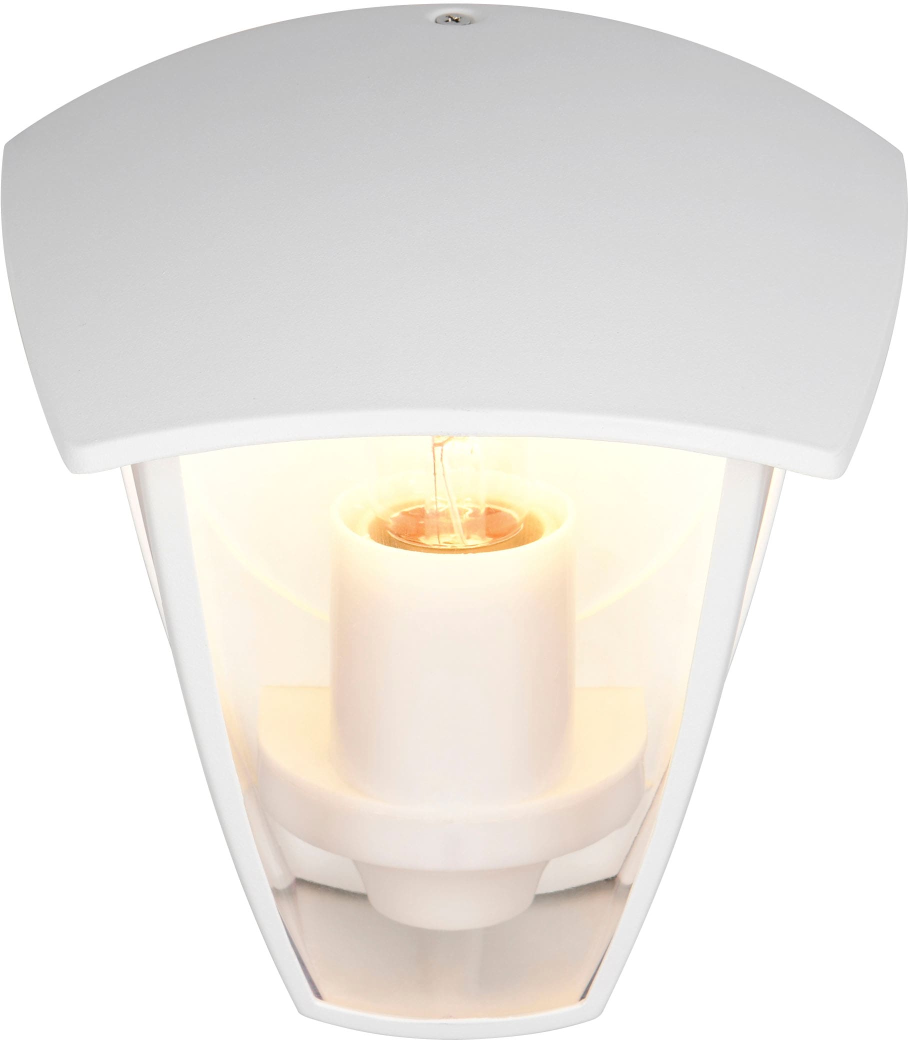 TRIO Leuchten Außen-Wandleuchte »VENTA, Outdoor Hauswand Fassadenbeleuchtung, exkl 1x E27 max 10W, IP44« E27 1 Stk. warmweiß - kaltweiß Wandlampe Garten Terrasse, Aluminium mit Kunststoff Schirm transparent