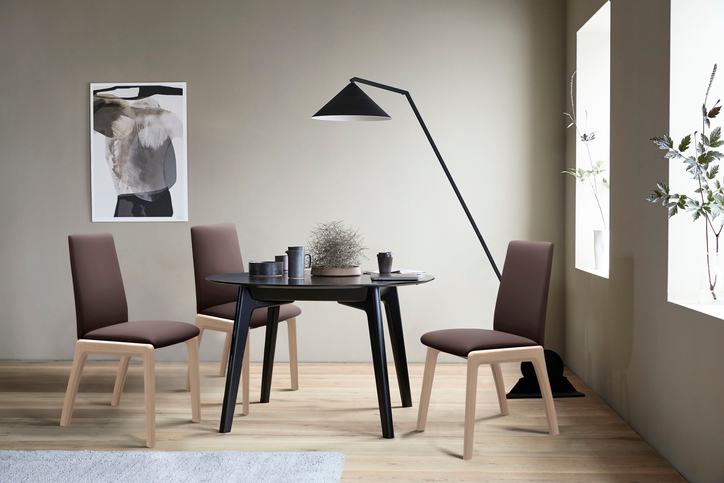 Stressless® Polsterstuhl »Laurel«, Leder PALOMA, Low Back, Größe M, mit abgerundeten Beinen in Eiche natur