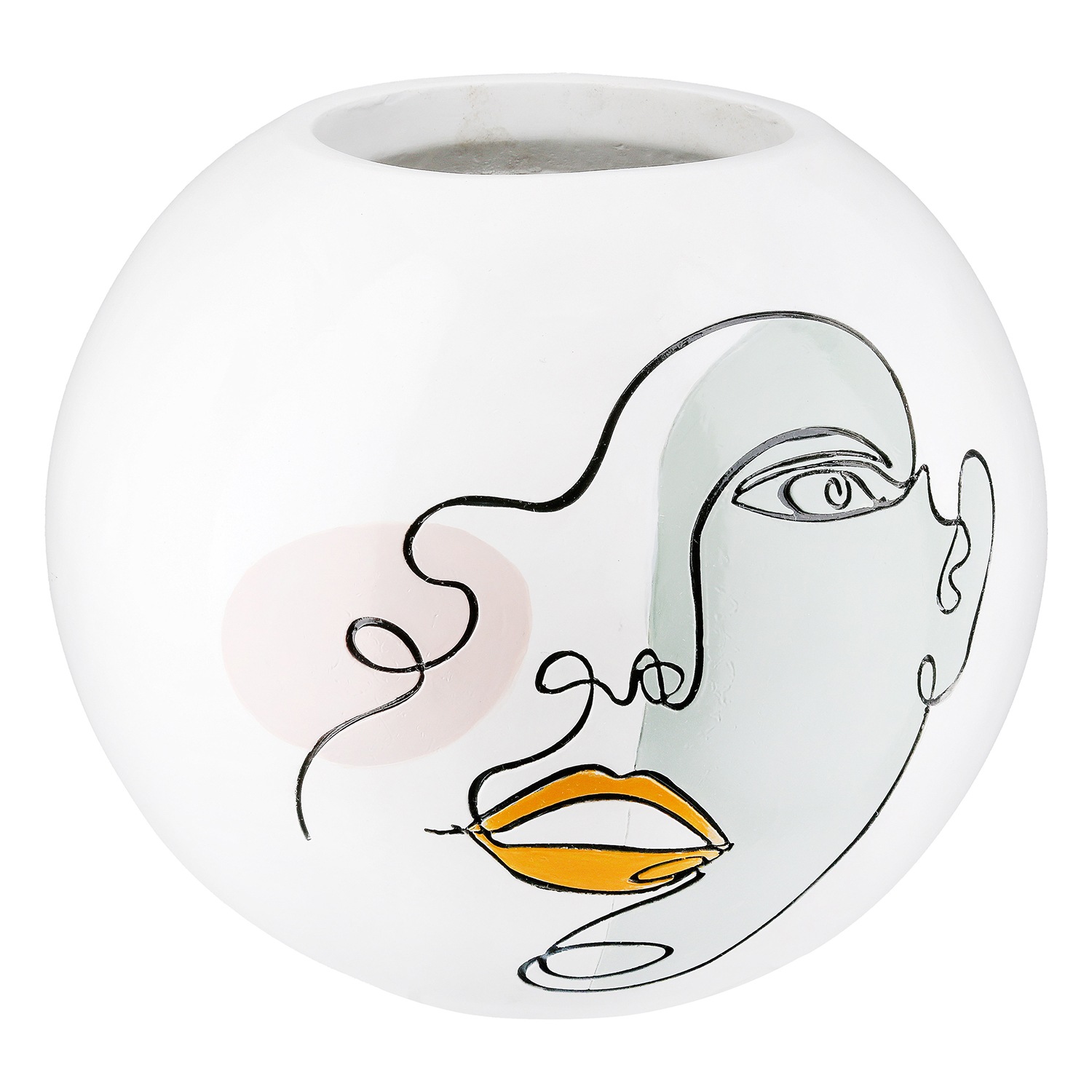 Casablanca by Gilde Tischvase »Kugelvase rund Voir weiß H. 21,5 cm«, (1 St.)