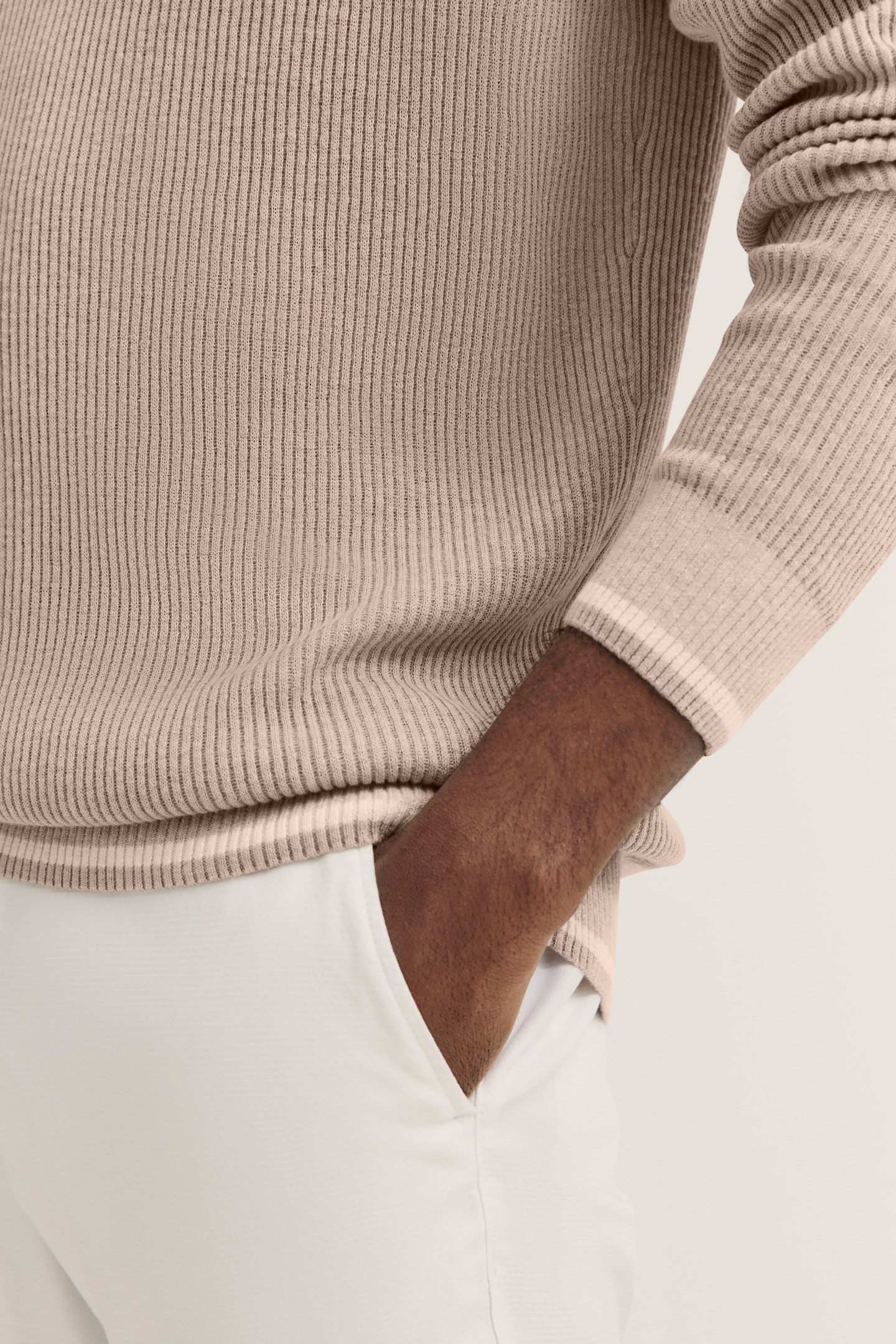 bugatti Rundhalspullover mit Ribstruktur