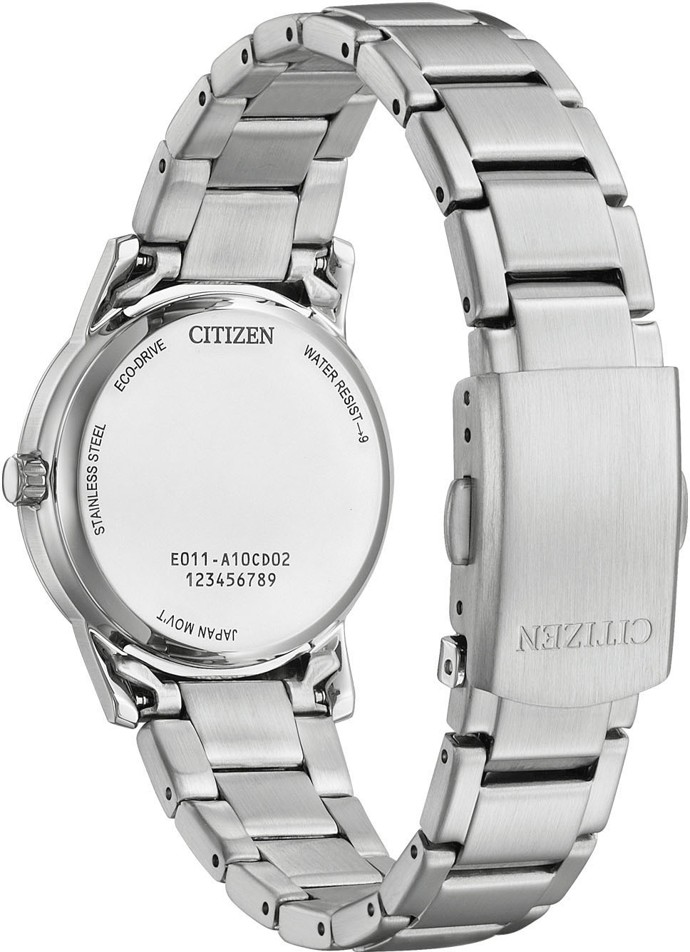 Citizen Solaruhr Armbanduhr, Damenuhr, Edelstahlarmband, analog, Datum, Eco-Drive