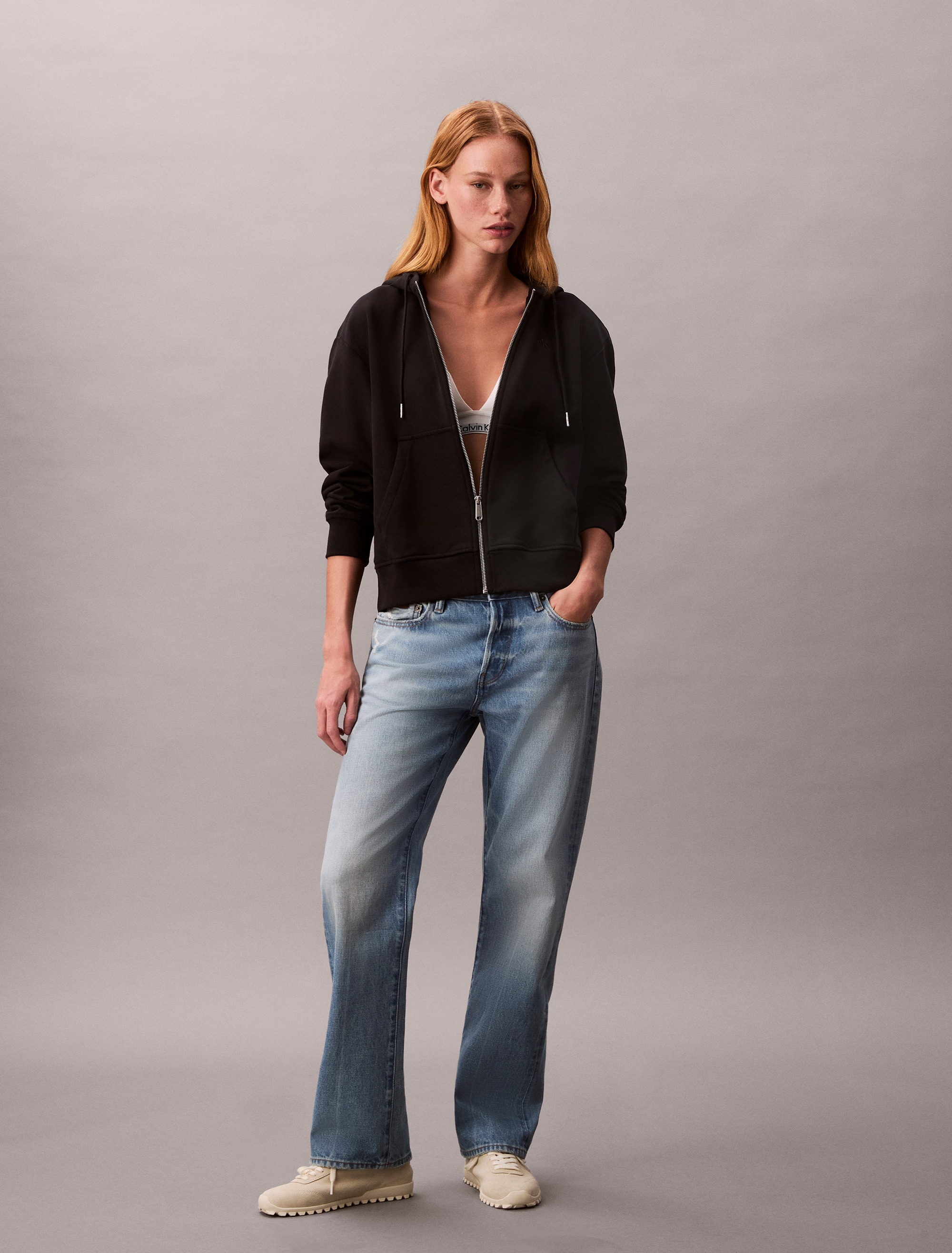 Calvin Klein Jeans Kapuzensweatshirt »ARCHIVE LOGO FRENCH TERRY FZ HOO« Mit Rundhalsausschnitt, regular fit