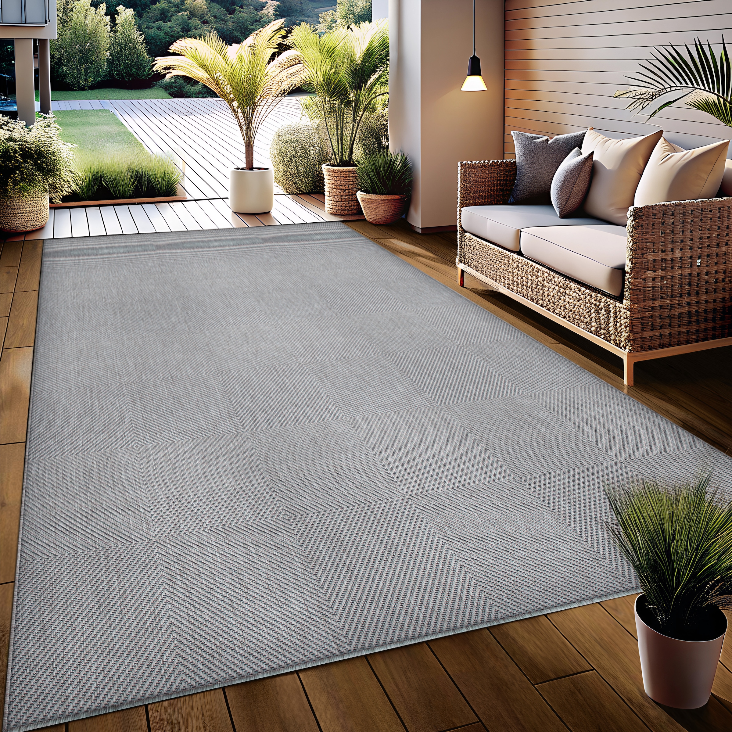my home Teppich »Anna, auch als Läufer erhältlich«, rechteckig, 3 mm Höhe, In- und Outdoor geeignet, Sisal-Optik, Wetterfest & UV-beständig