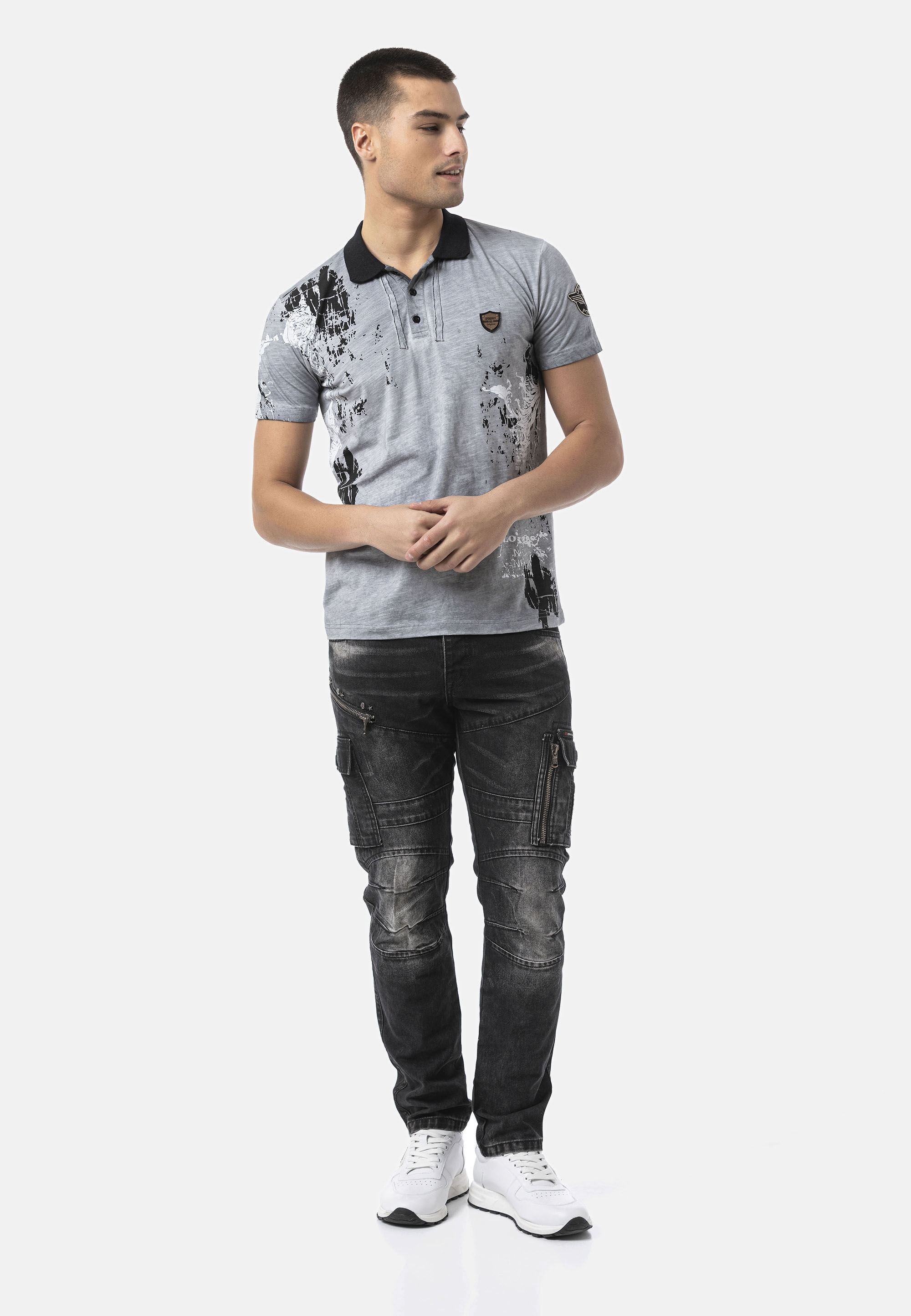 Cipo & Baxx T-Shirt »CT798« Kontrastierender Kragen