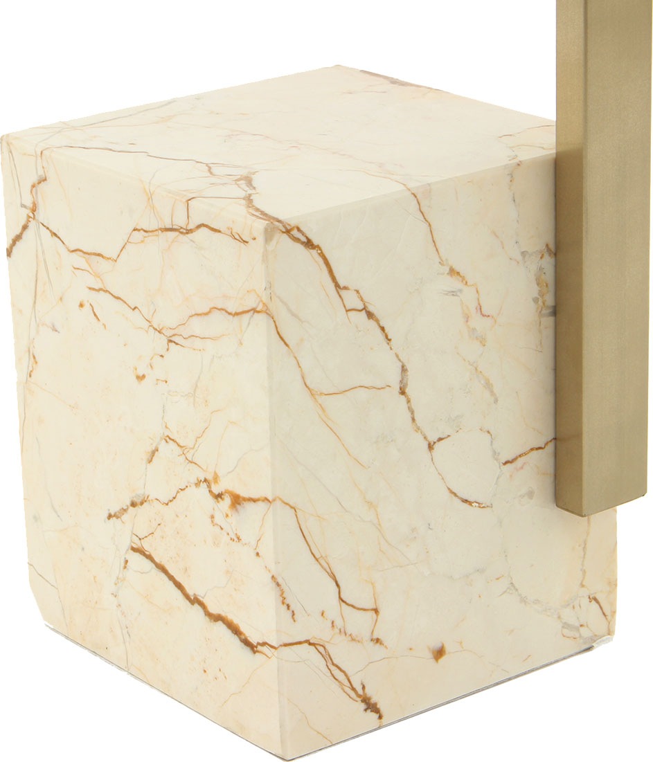 Kayoom Beistelltisch »Oscar 225, Passender Marmorfuß in kantigem Design« 1 Stk. tlg. Eckiger Marmorfuß, eckige Ablagefläche und Gestell aus Edelstahl