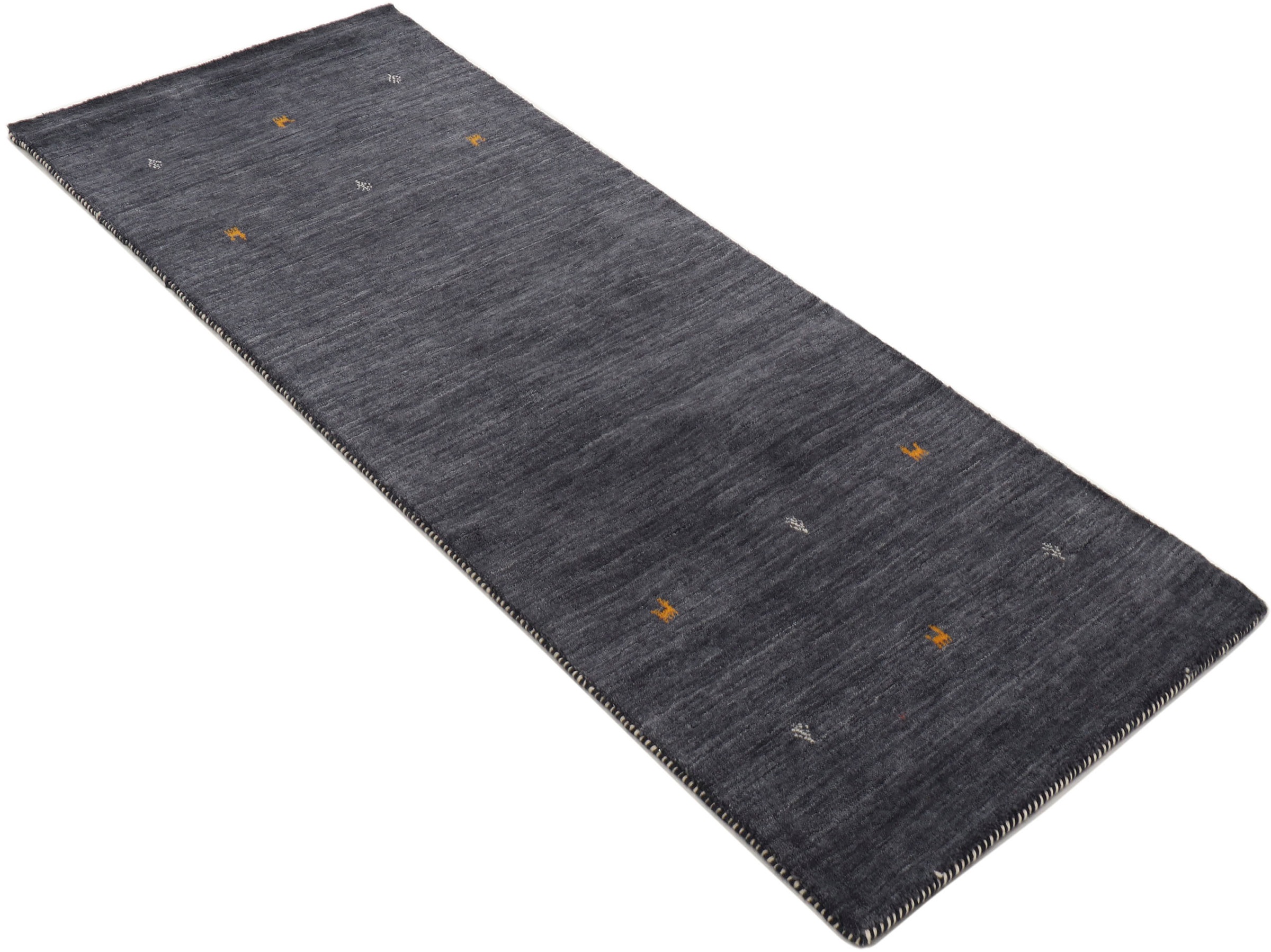 carpetfine Wollteppich »Gabbeh Uni, auch als Läufer und Rund erhältlich«, rechteckig, 15 mm Höhe, reine Wolle, handgewebt, Gabbeh Loom Tiermotiv, große Farbauswahl