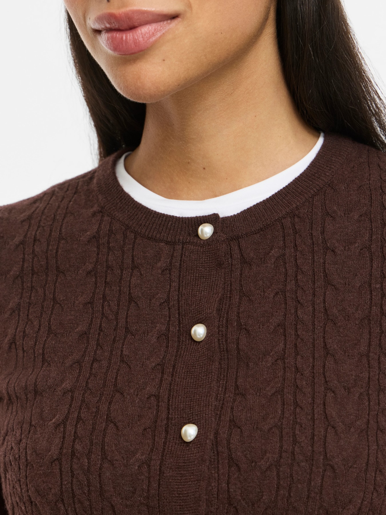 Vila Strickjacke »VIKERRY CABLE L/S KNIT CARDIGAN-NOOS« Materialmix, normal geschnitten