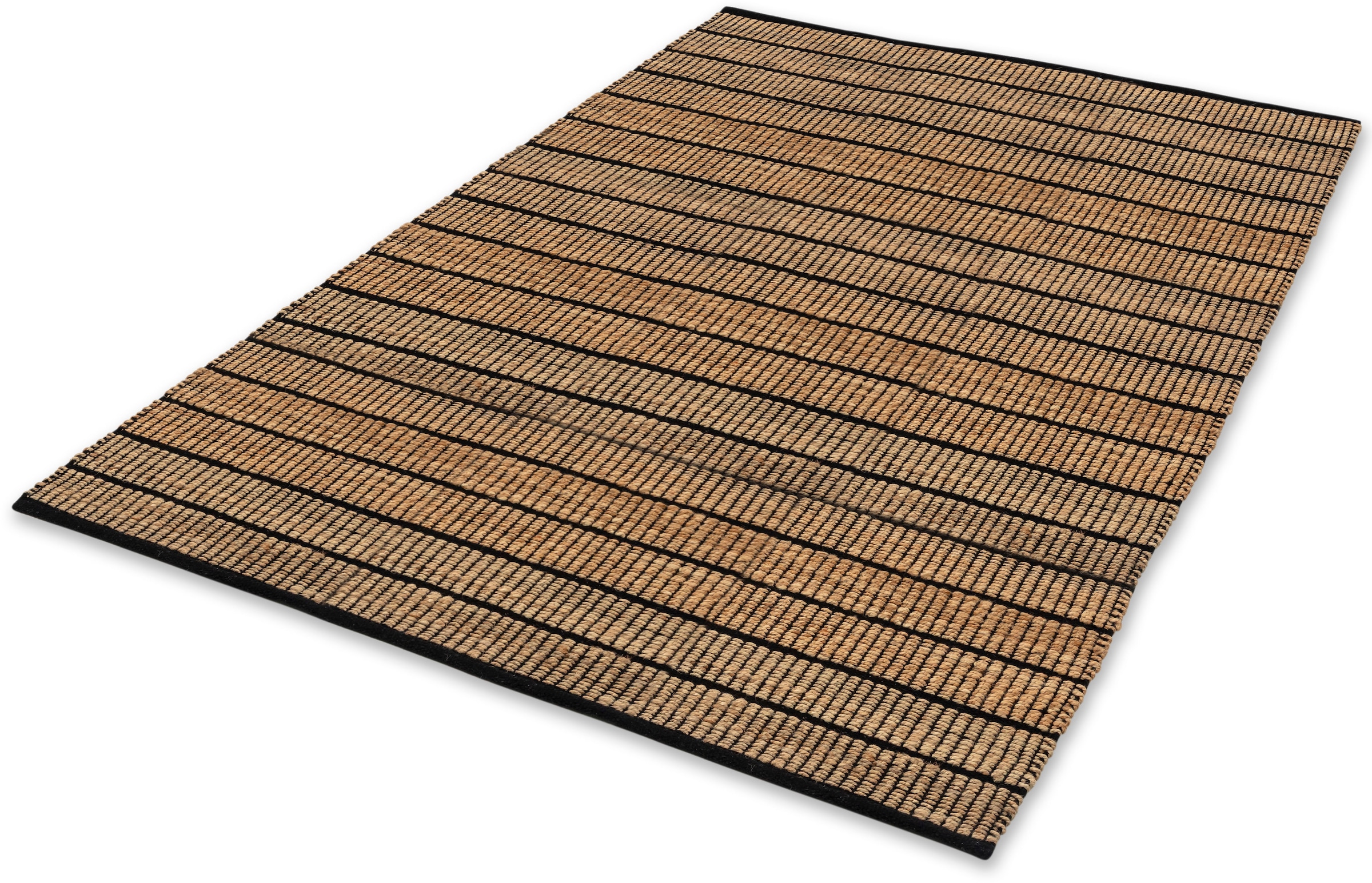SCHÖNER WOHNEN-Kollektion Teppich »Nalaya« rechteckig 10 mm Höhe Jute/Baumwolle, rustikale Haptik, Streifenoptik, Wohnzimmer