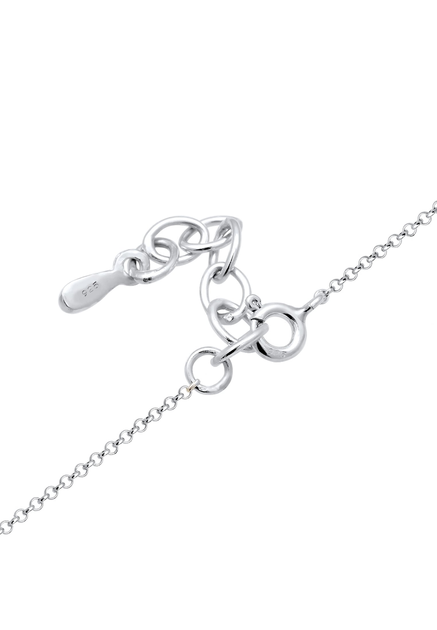 Elli Silberkette »Halskette Zirkonia Blume Symbolik 925 Sterling Silber«