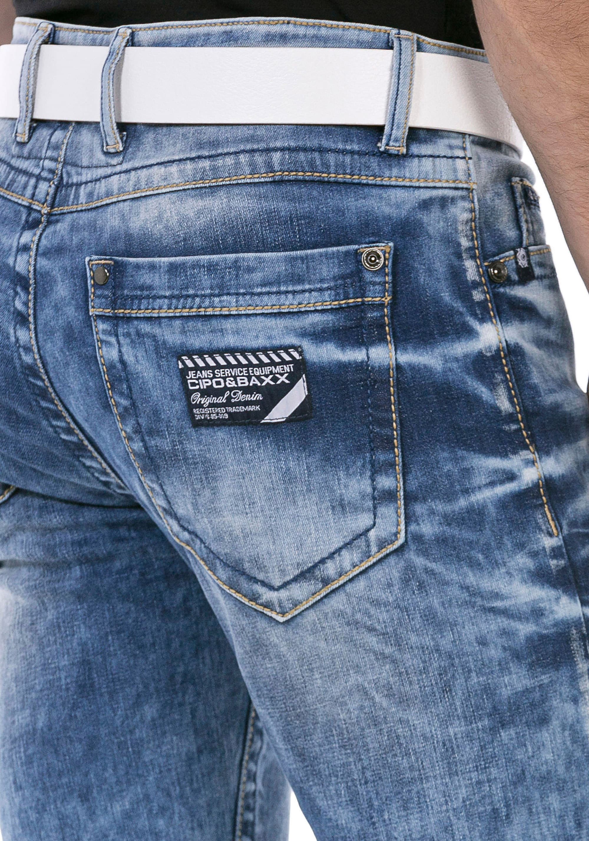 Cipo & Baxx Regular-fit-Jeans mit markanter Waschung