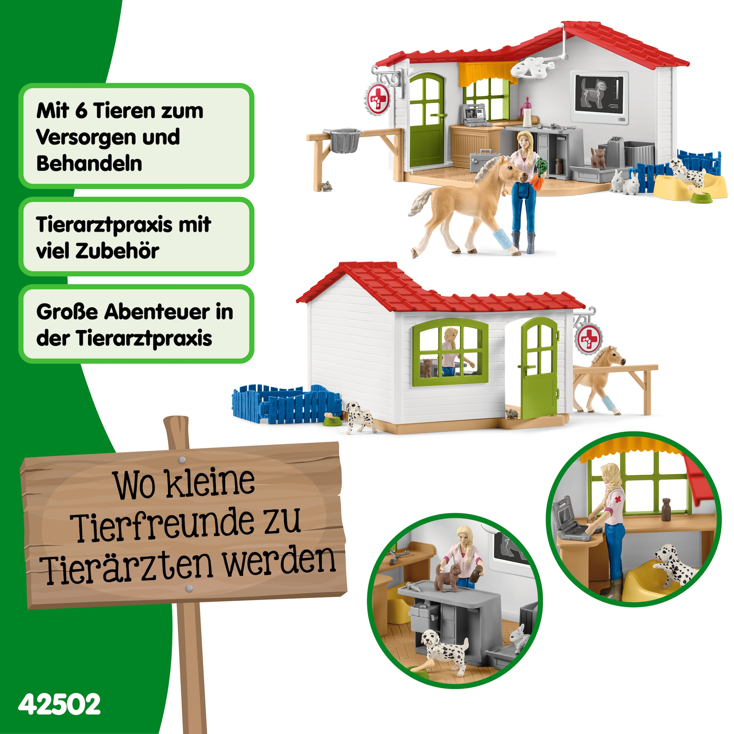 Schleich® Spielwelt »FARM WORLD, Tierarzt-Praxis mit Haustieren (42502)« Made in Europe