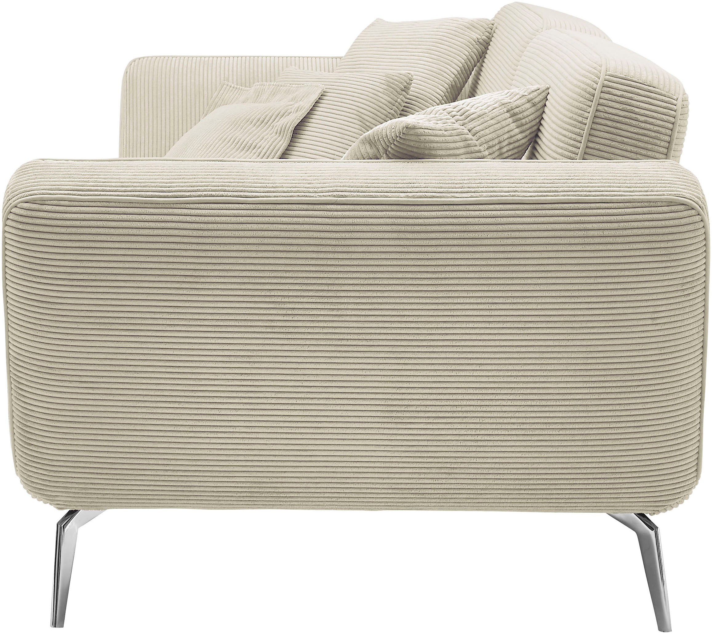set one by Musterring Big-Sofa »SO 4500«, Füße chromfarben, wahlweise mit Kopfstütze, Breite 260cm, in Cord