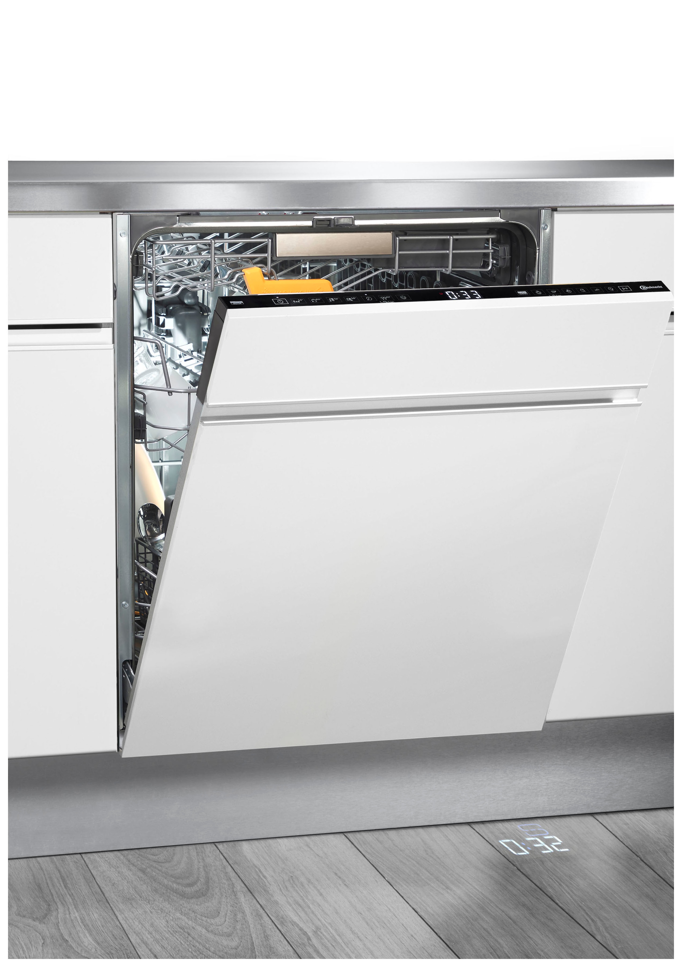 BAUKNECHT vollintegrierbarer Geschirrspüler »B8I HF58 TUC« 14 Maßgedecke SpaceClean – die 3. Schublade für hohe Gläser und Müslischalen